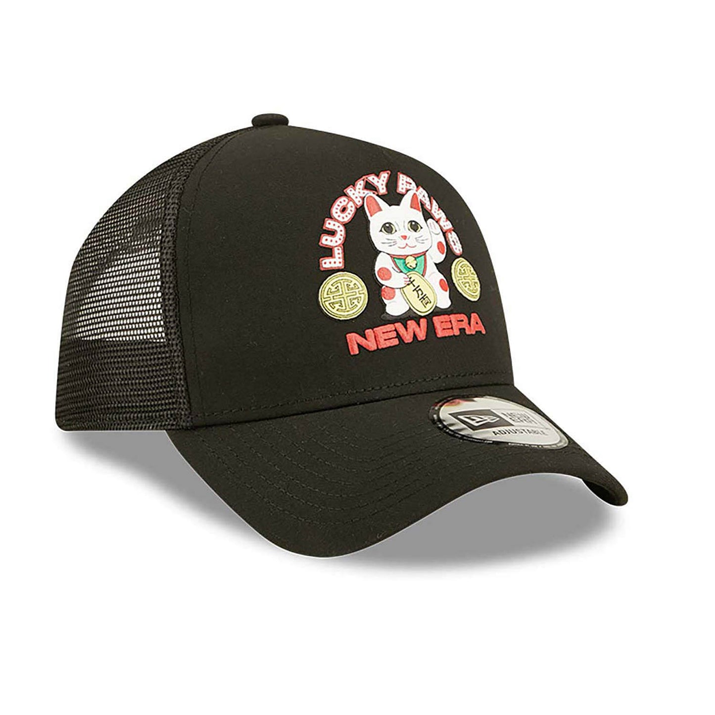 New Era Lucky Paws Repreve Black A-Frame Trucker Cap Black