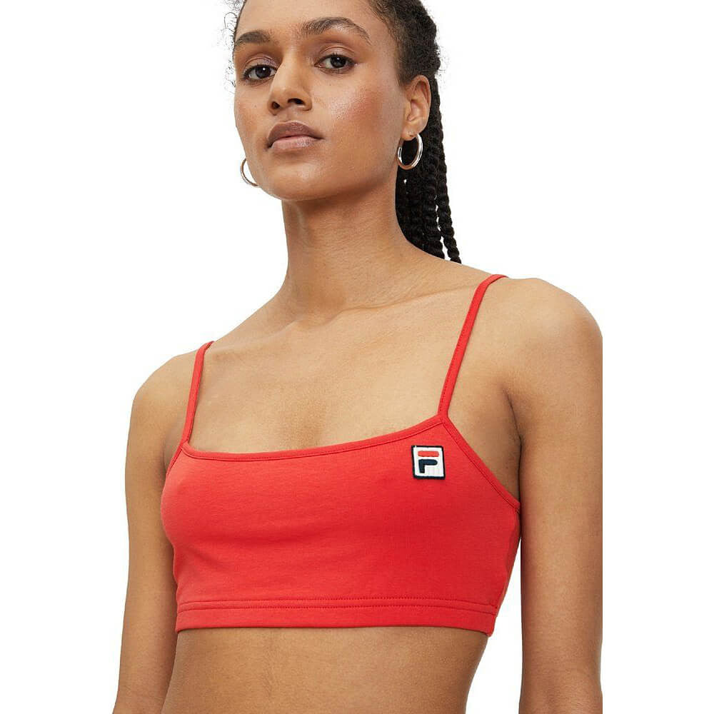 Fila LINFEN cropped spaghetti top True Red