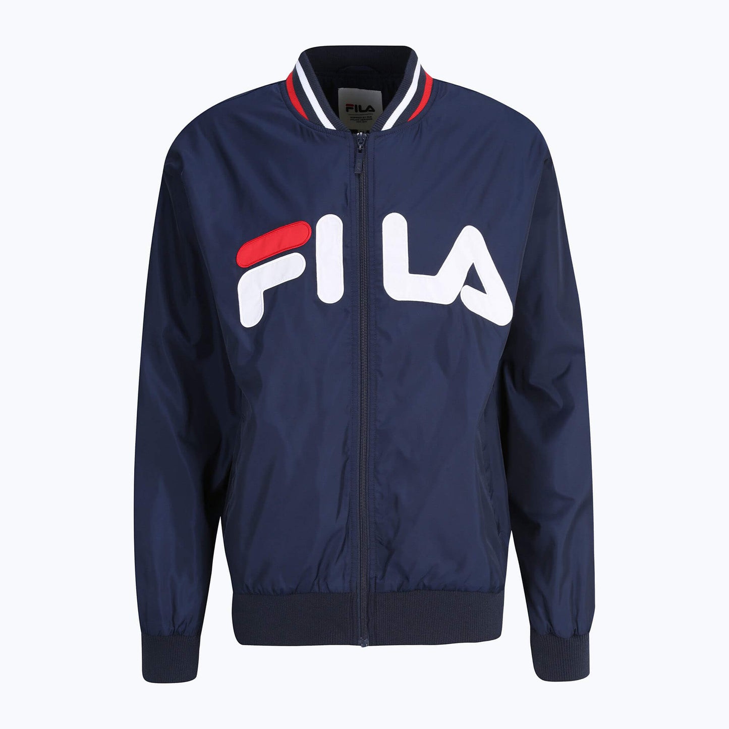 Tenká bunda Fila LOGRONO logo bomber jacket Black Iris tmavomodrá