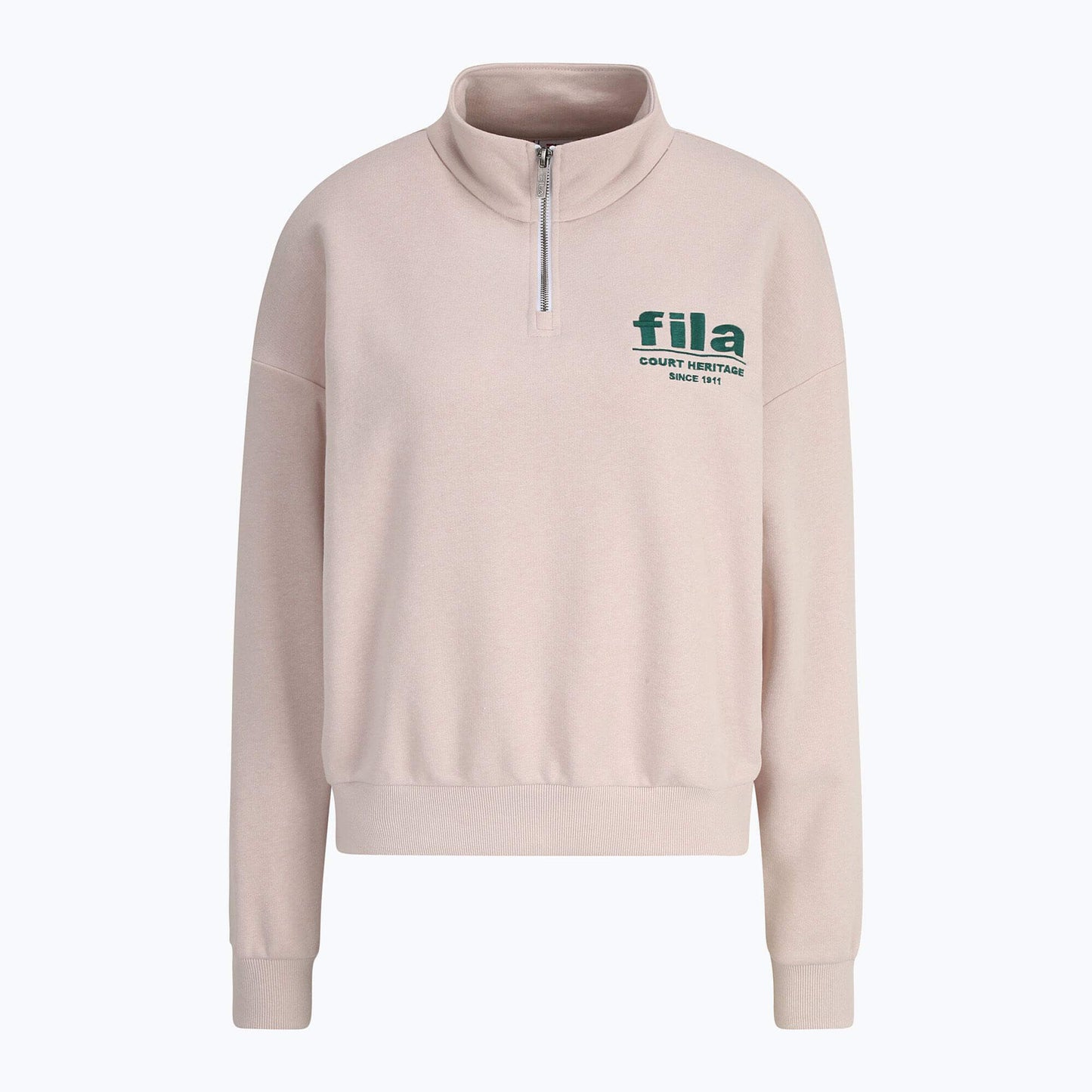 Dámska mikina s 1/4 zipsom a kapucňou Fila LIMA graphic half-zip sweater bledoružová