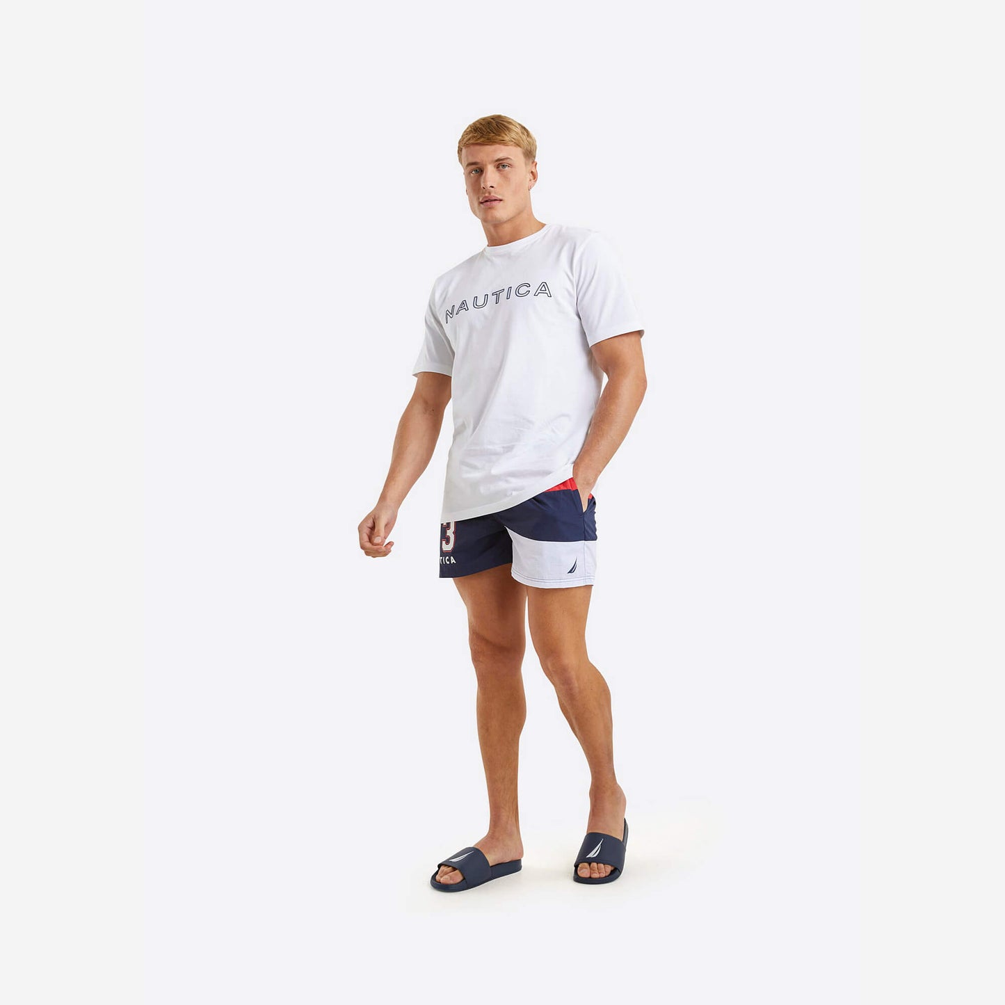 Plavecké šortky Nautica Maze 4'' Swim Short B&T tmavo modré