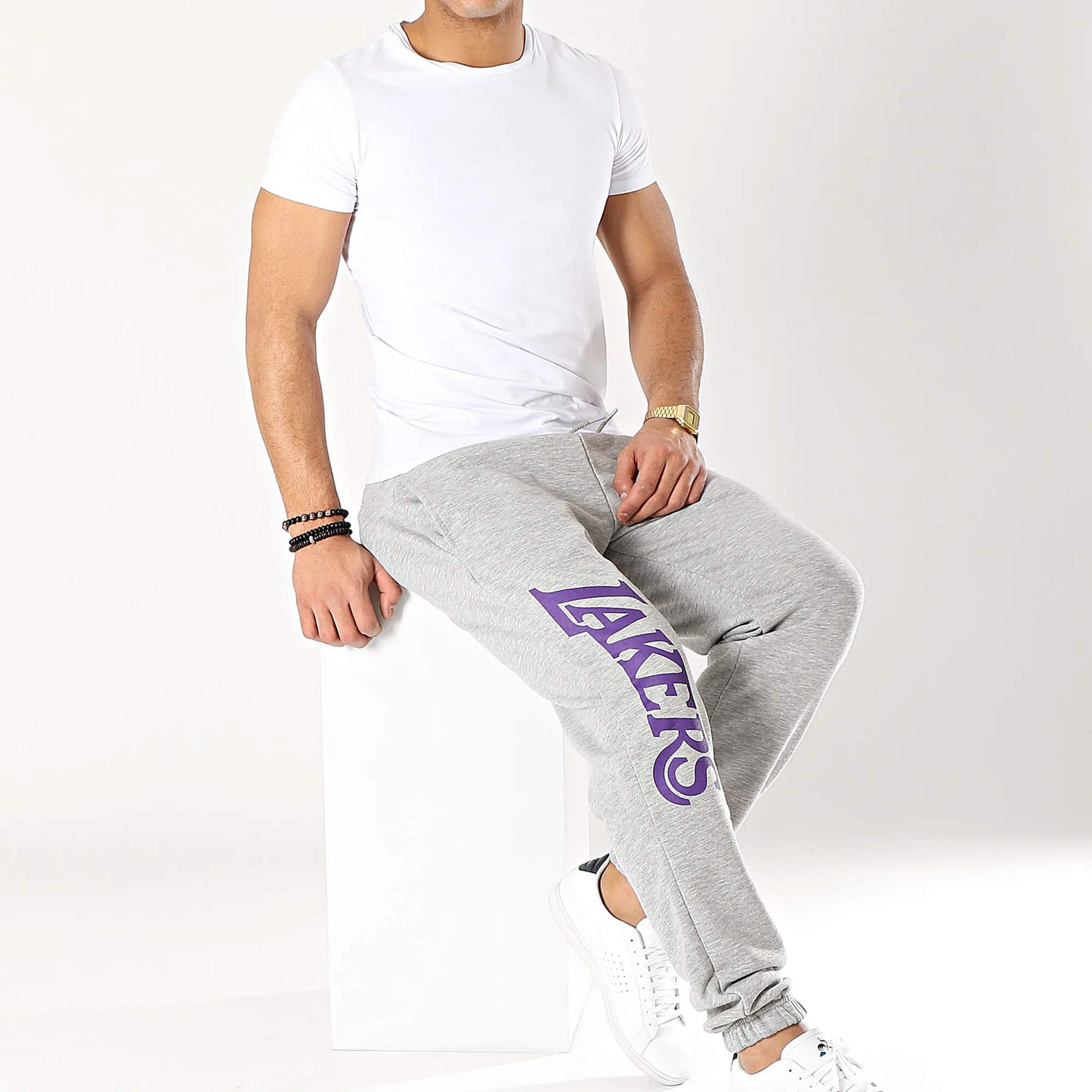 Tepláky New Era Tepláky NBA Wordmark Jogger Los Angeles Lakers šedé