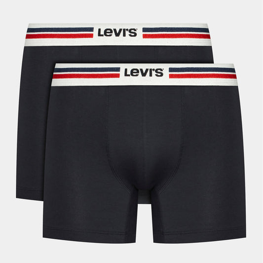 Súprava 2 kusov boxeriek Levi's® Placed Sprtswr Logo Boxer Brief Org 2P čierne