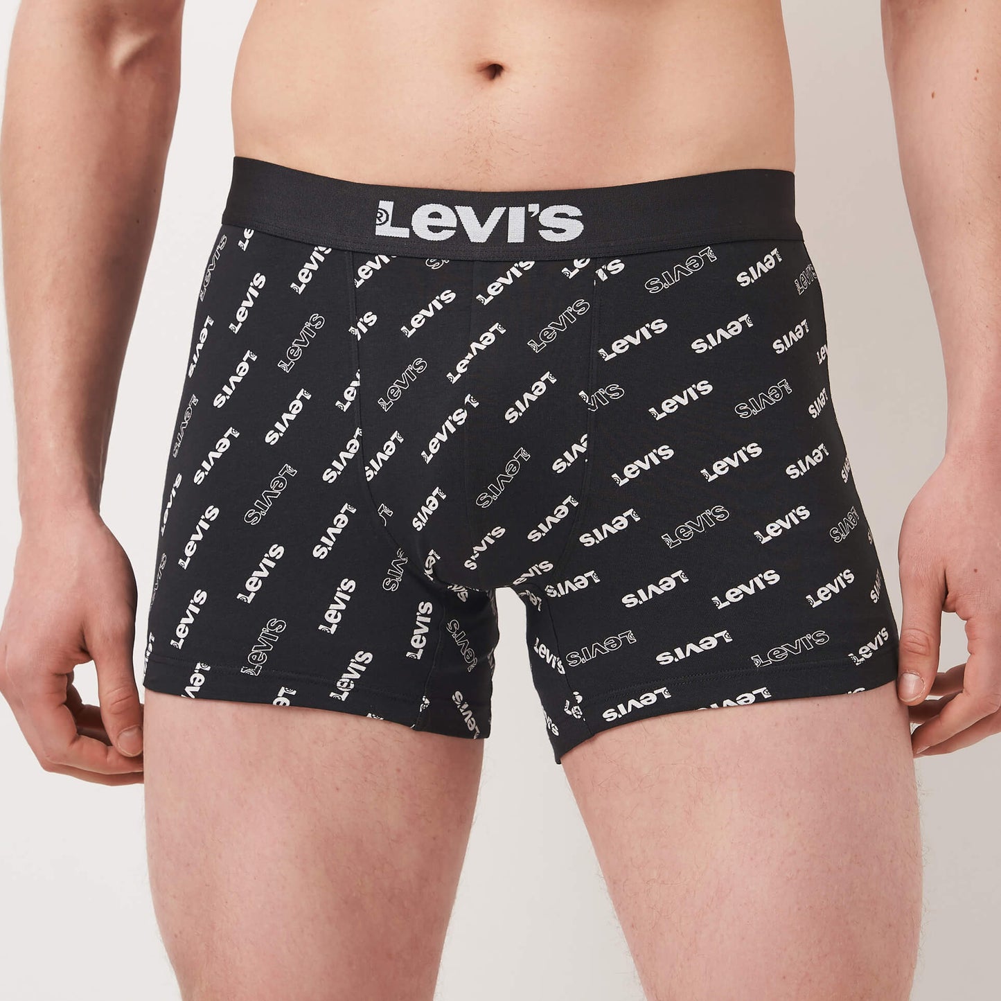 Súprava 2 kusov boxeriek Levi's® Logo Aop Boxer Brief Organic Co 2P čierne