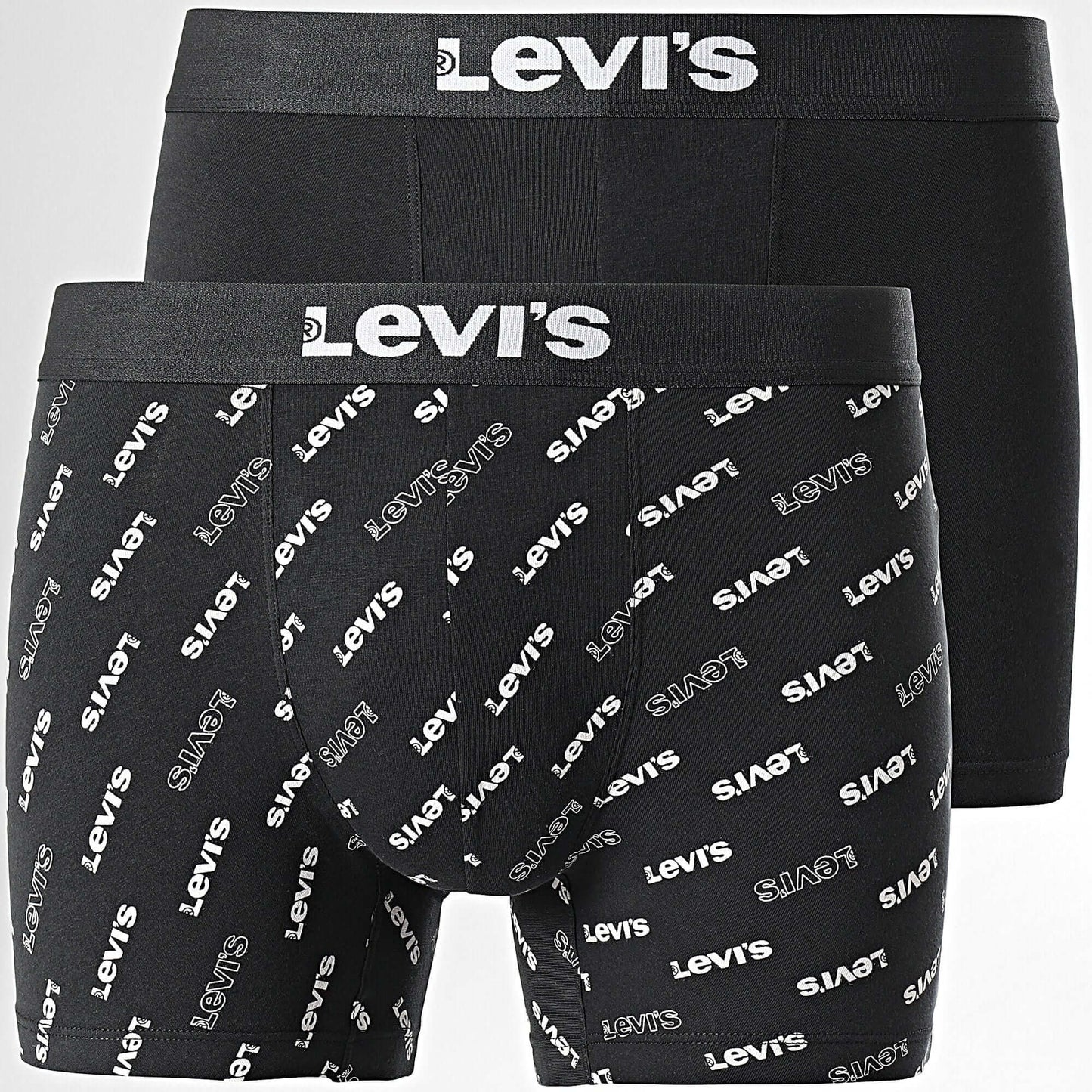 Súprava 2 kusov boxeriek Levi's® Logo Aop Boxer Brief Organic Co 2P čierne