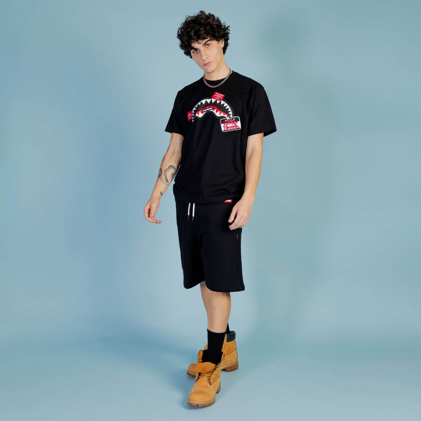 Sprayground Label Shark Regular T-Shirt Black