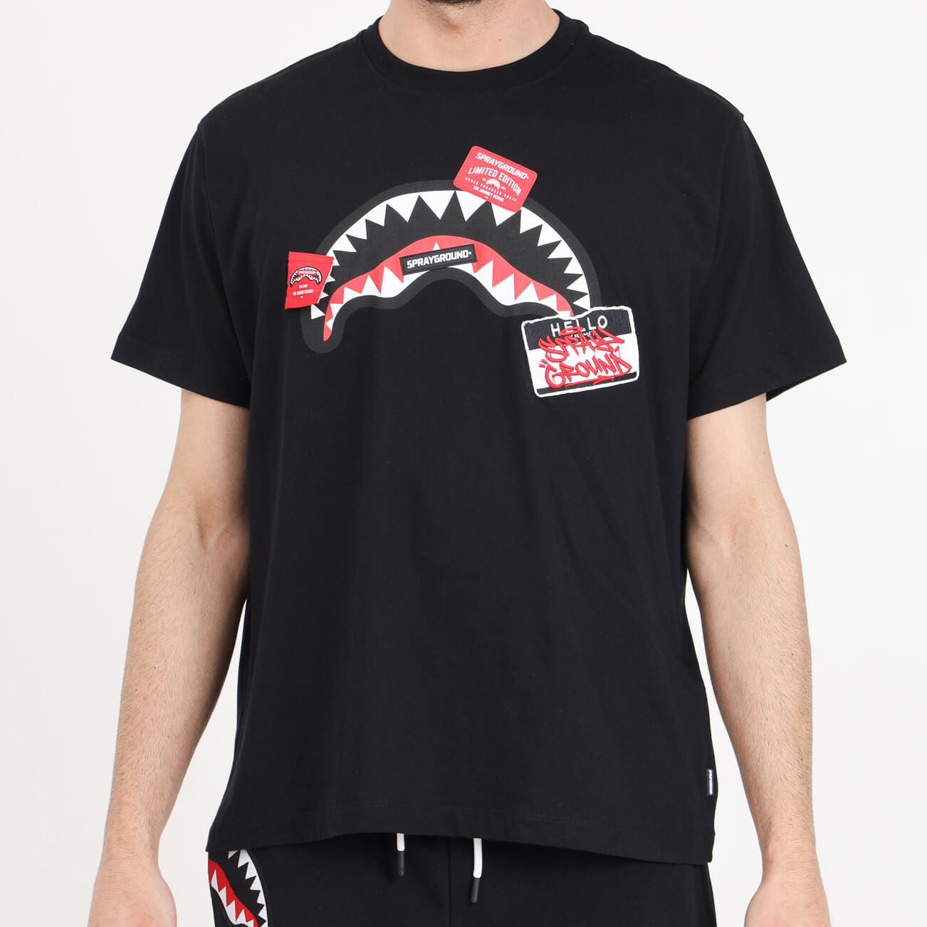 Sprayground Label Shark Regular T-Shirt Black