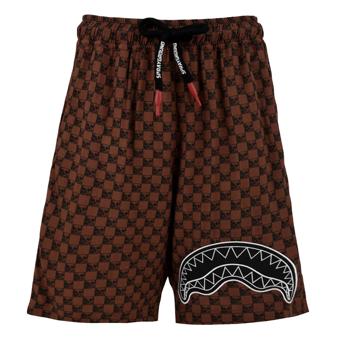 Sprayground Da Shorts Skull Checkered Brown