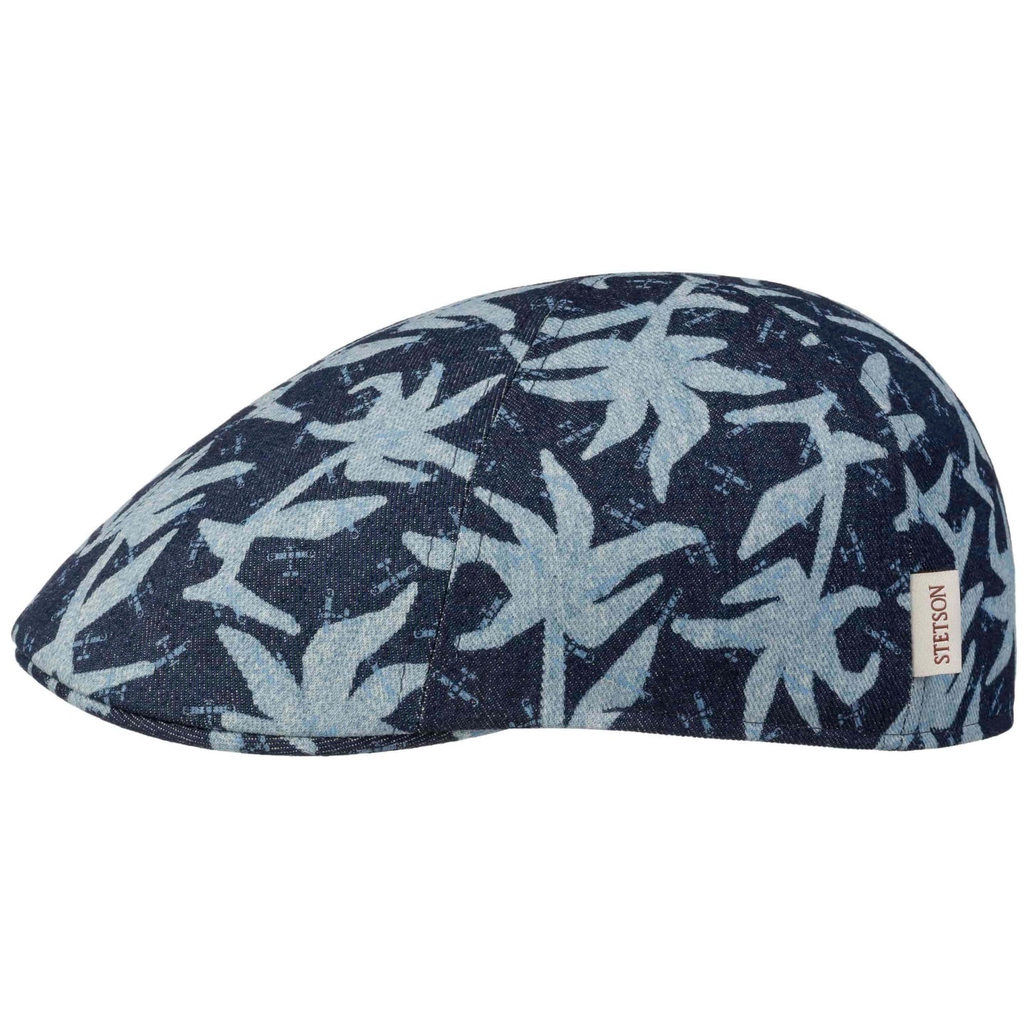 Baretka Stetson Texas Denim Print blue denim with palms print modrá