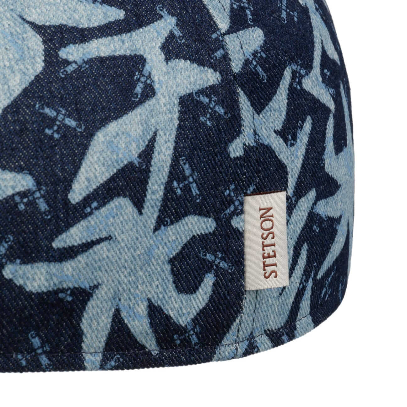 Baretka Stetson Texas Denim Print blue denim with palms print modrá