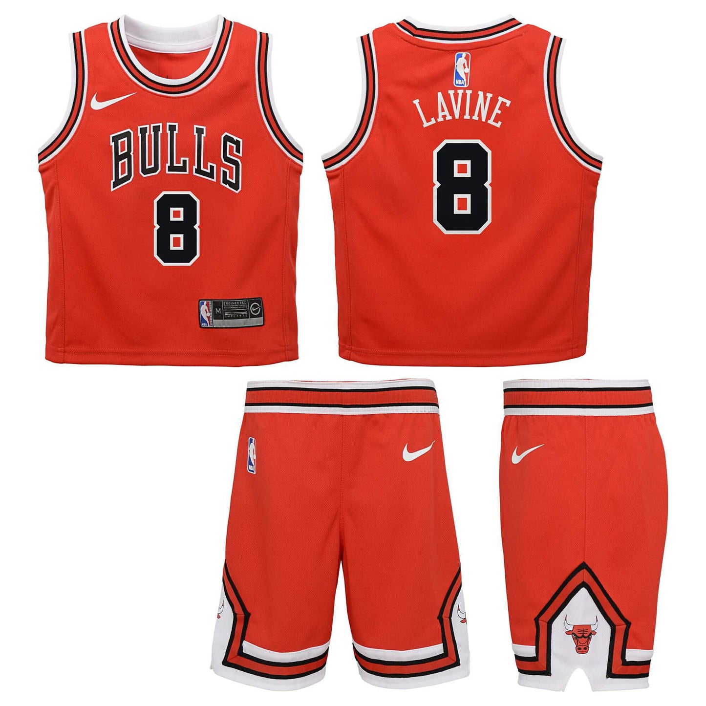 Basketbalový dres a šortky NIKE NBA REPLICA BOX SET - B4-7 CHICAGO BULLS LAVINE ZACH červený