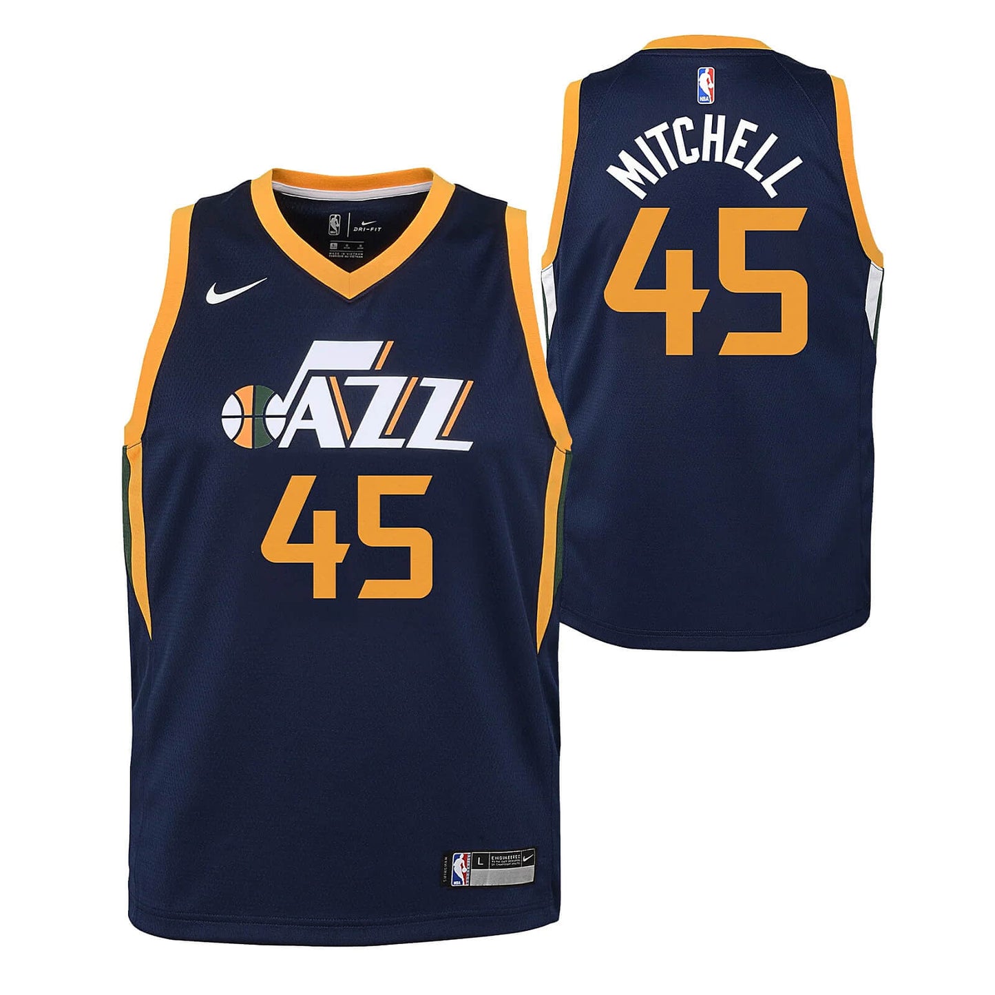 Detský basketbalový dres Nike NBA Swingman Icon Jersey Player Utah Jazz Donovan Mitchell tmavomodrý