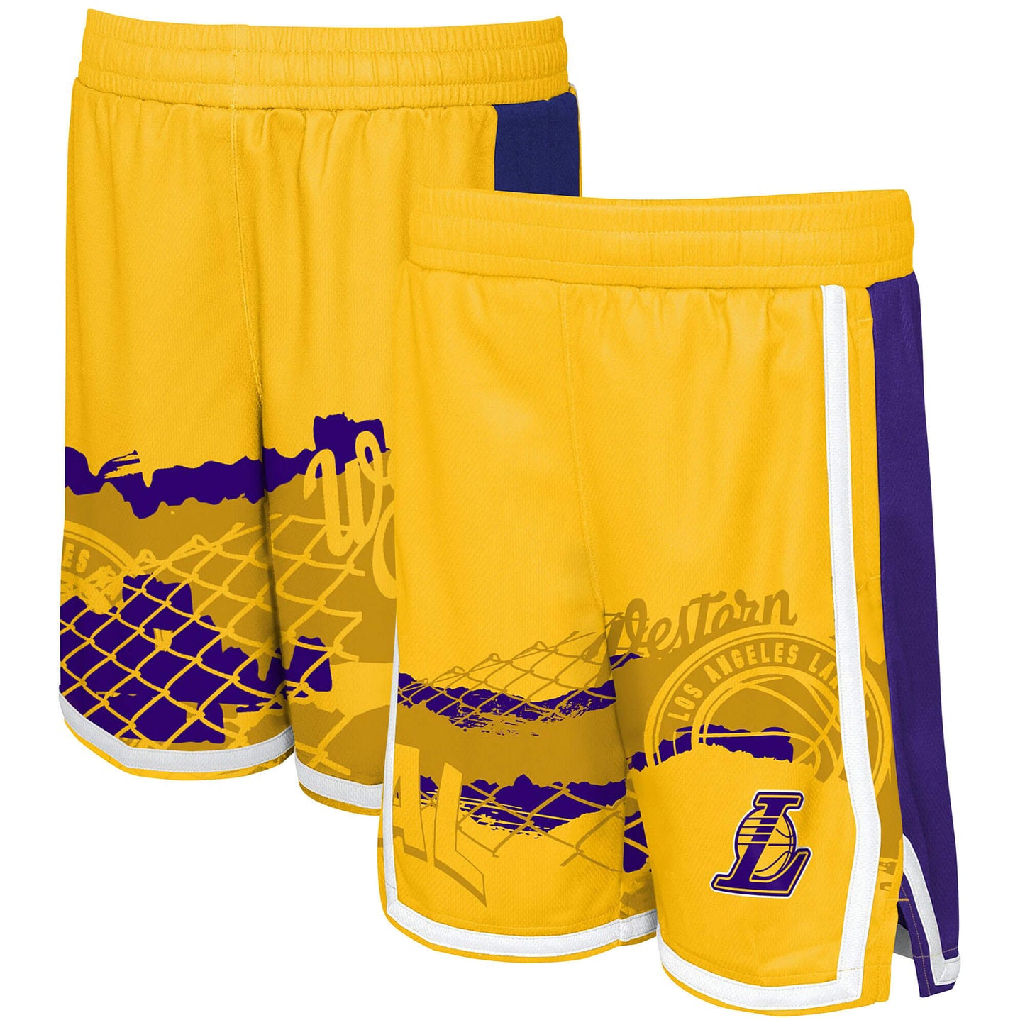 OUTER STUFF NBA FADE AWAY BALLER SHORT LOS ANGELES LAKERS Yellow