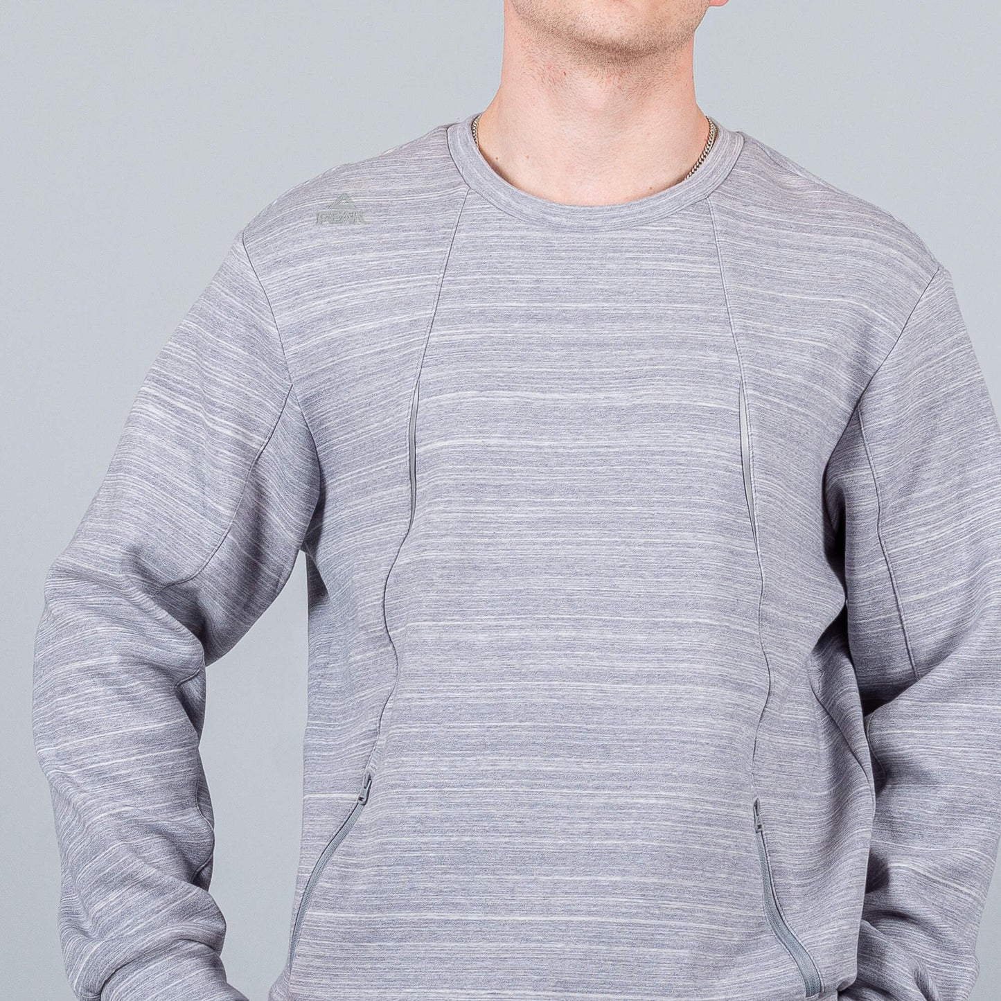 PEAK Round Neck Sweater Mid.Melange Grey