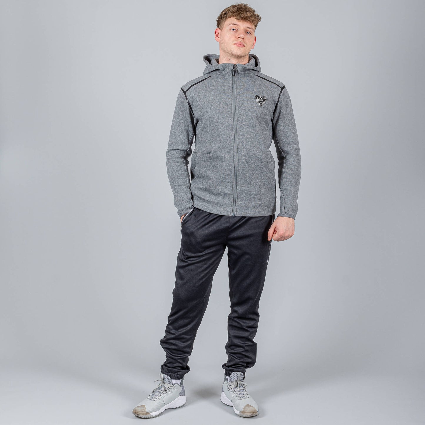 Mikina s kapucňou Peak Hoodie na zips šedá