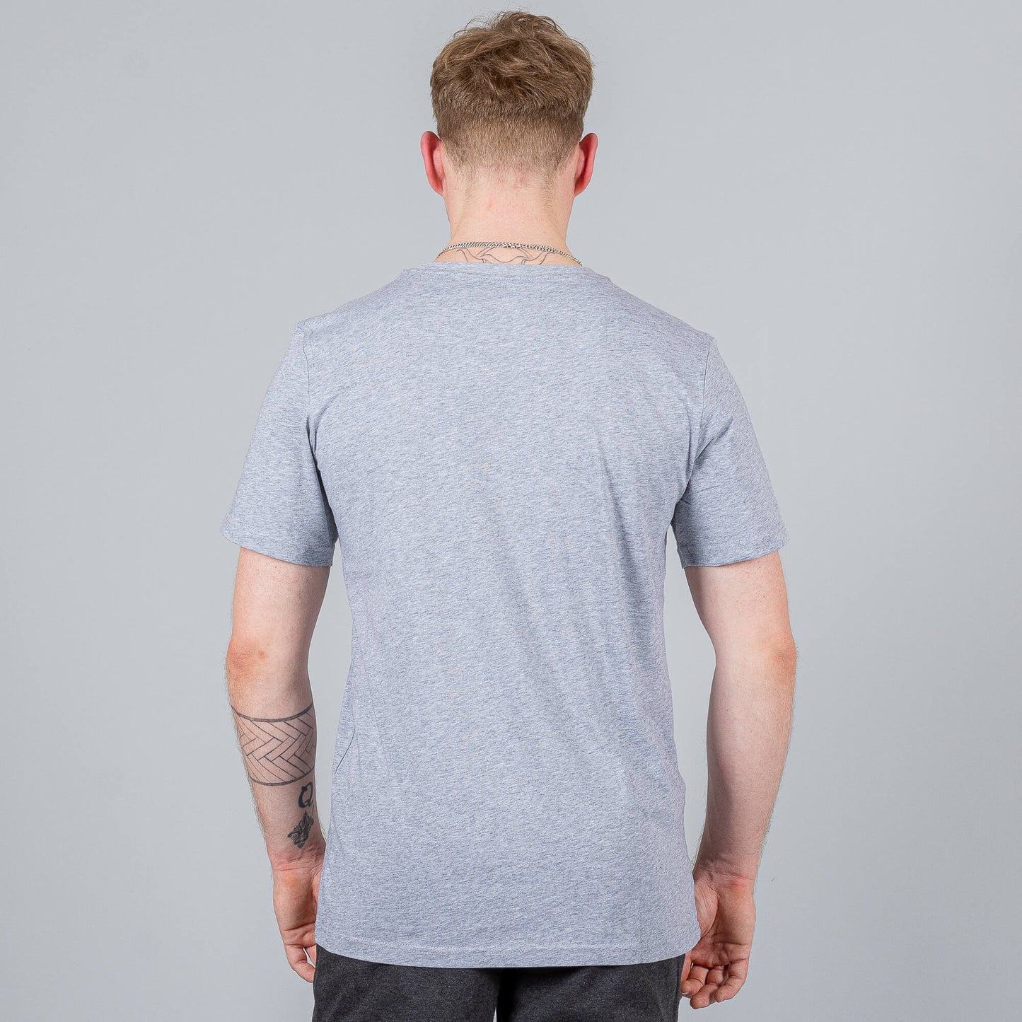 Peak Round-Neck T-Shirt Lt.Melange Grey