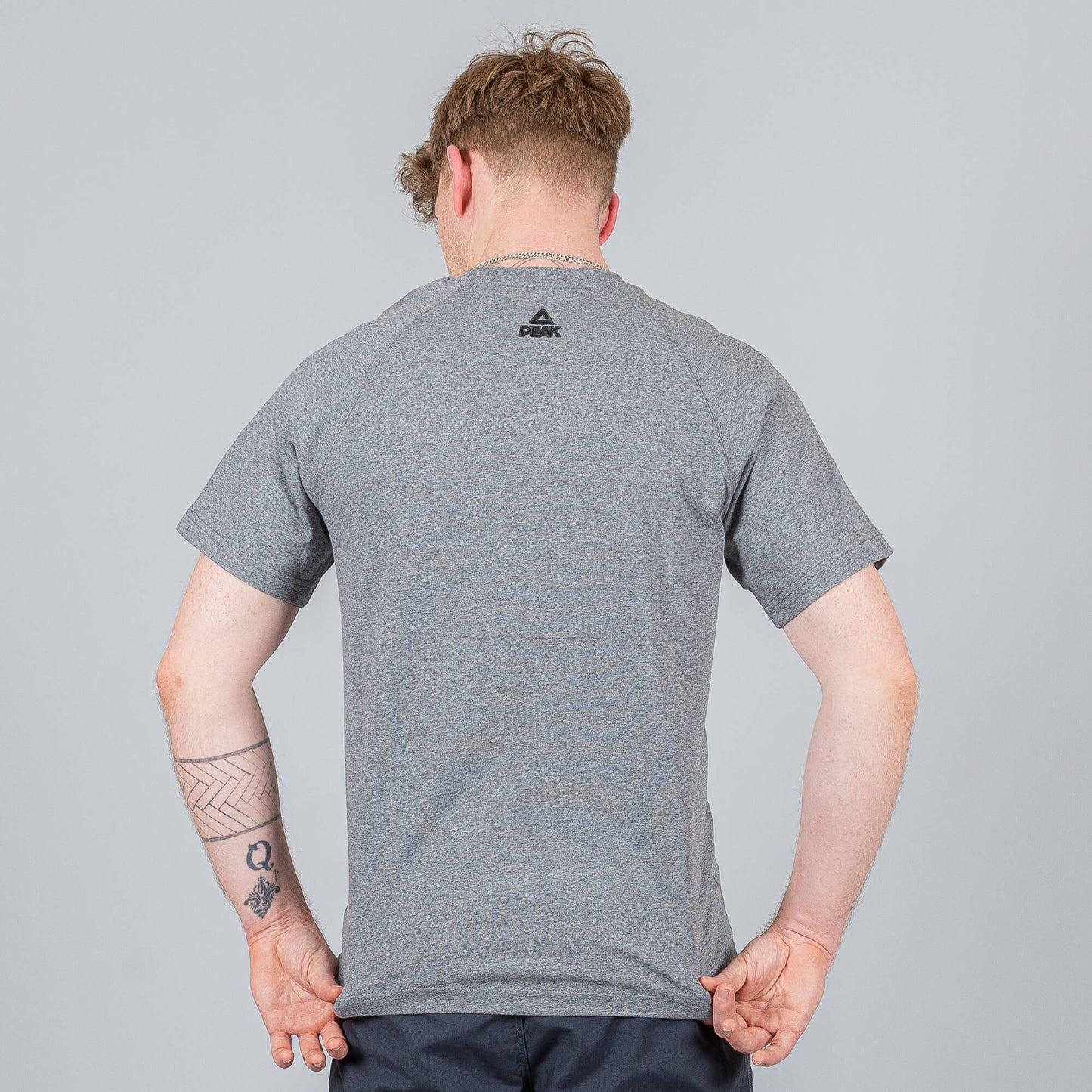 PEAK Round Neck T-Shirt Mid.Melange Grey