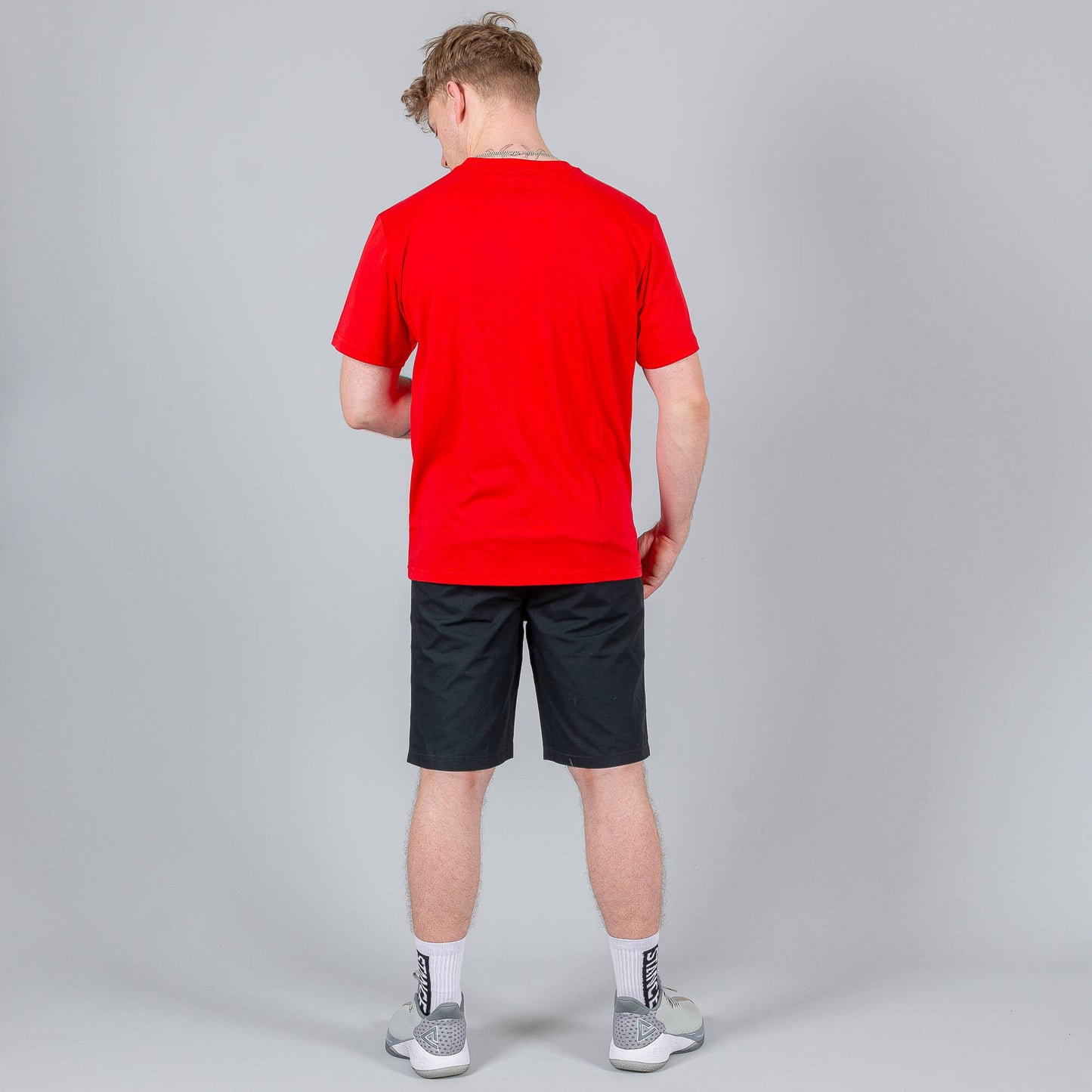 PEAK TEAM LINE ROUND NECK T-SHIRT RED/WHITE