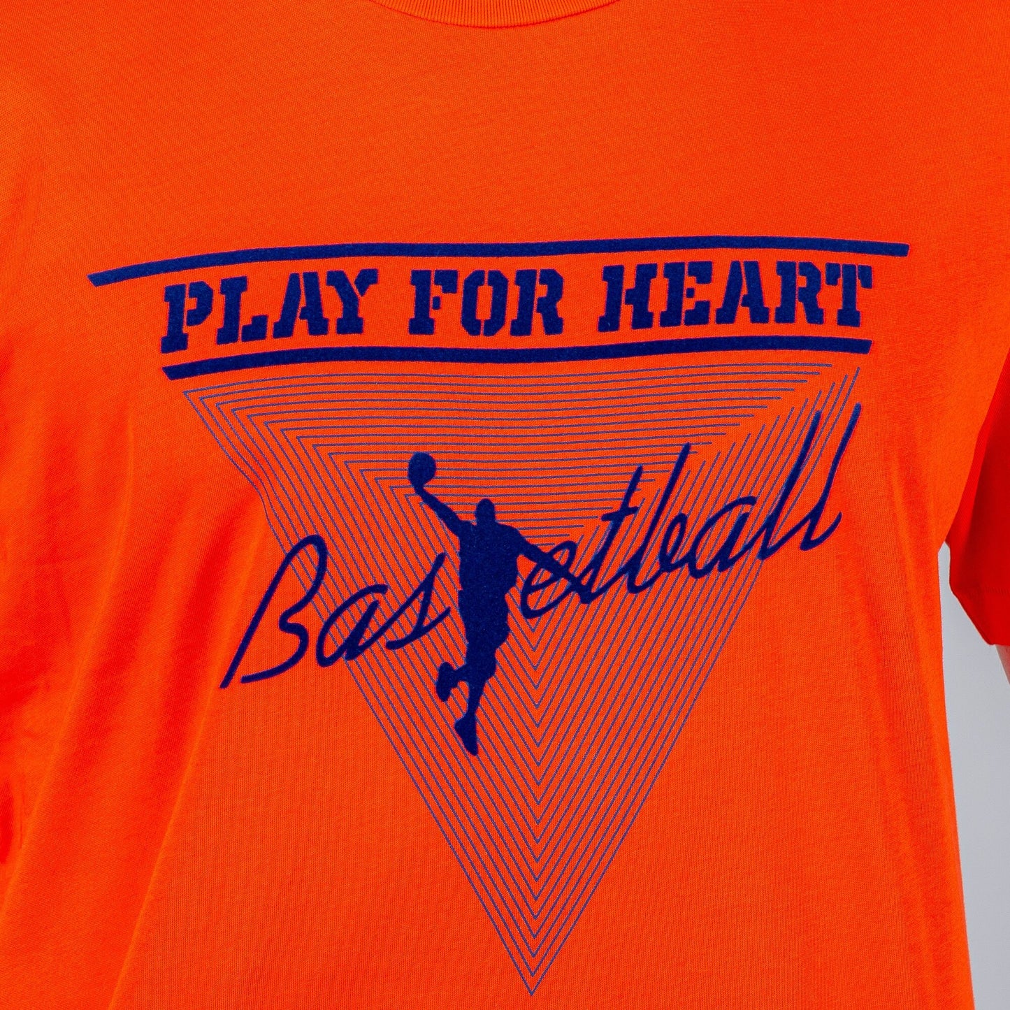 Peak Play For Heart Round Neck T-Shirt Bright Orange