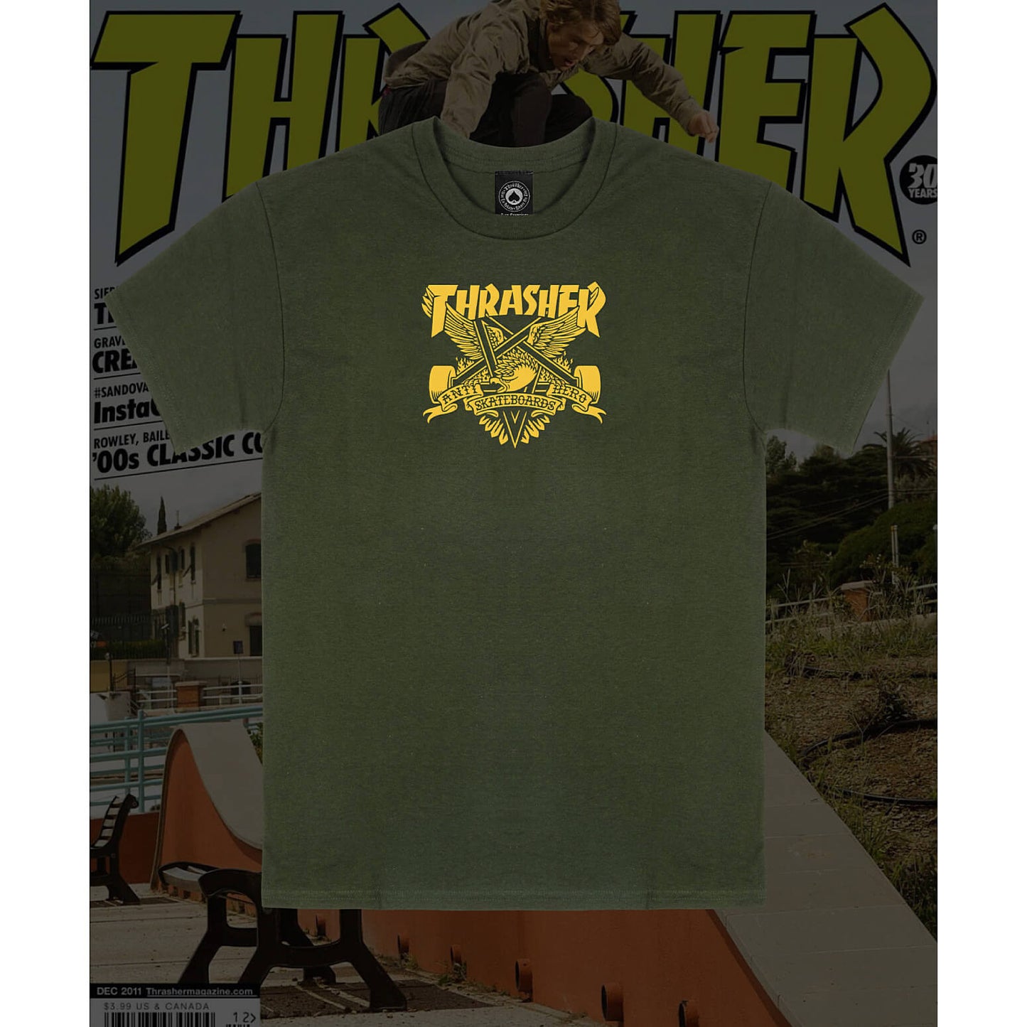 Thrasher X Antihero Eaglegram T-Shirt Forest Green