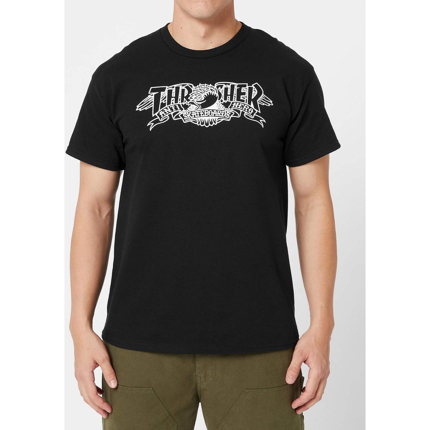 Thrasher X Antihero Mag Banner T-Shirt Black