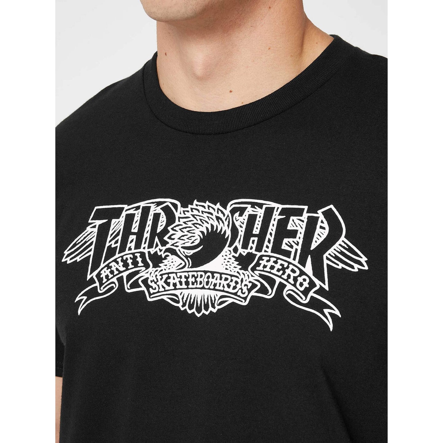 Thrasher X Antihero Mag Banner T-Shirt Black