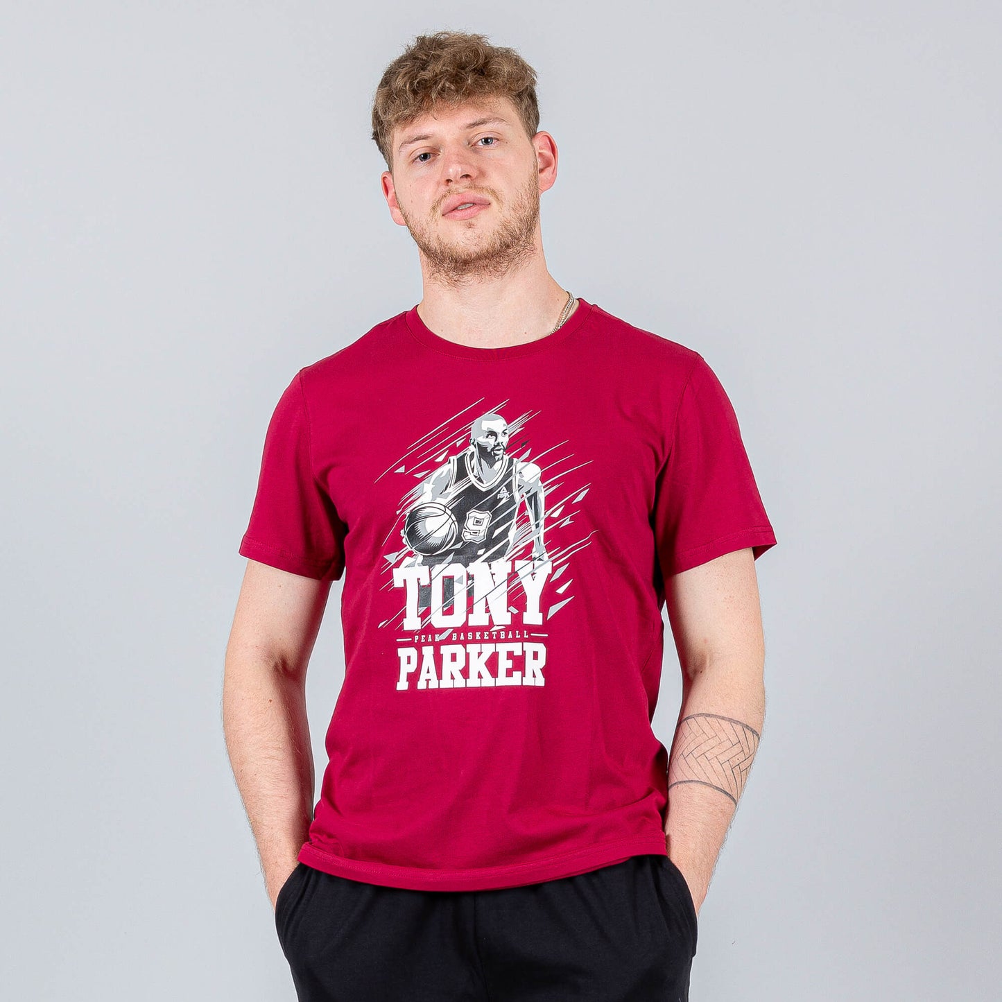 Peak Tony Parker Round Neck T-Shirt Red