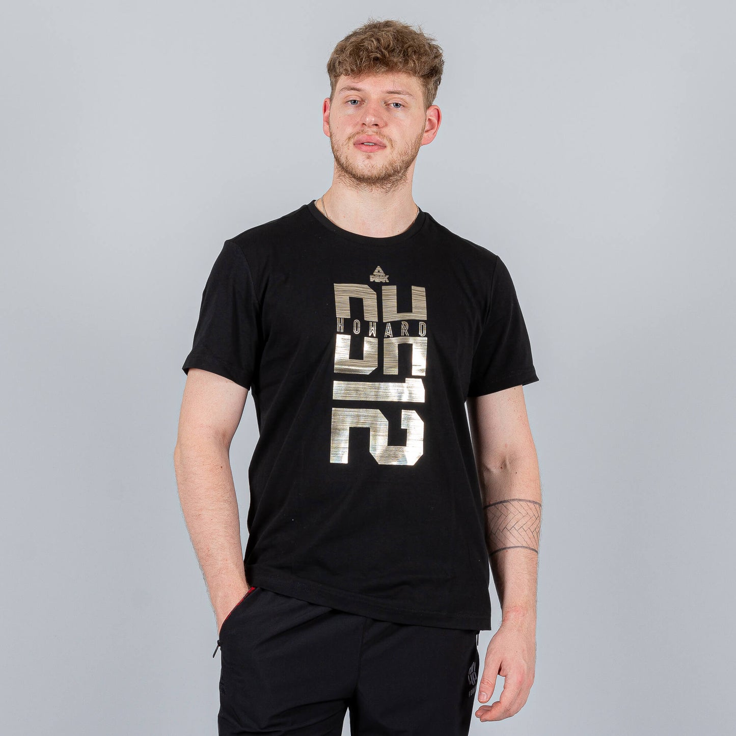 Peak Round Neck T Shirt Black