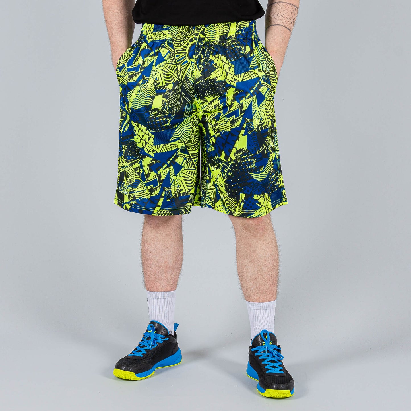 Basketbalové šortky PEAK PARKER SERIES Basketball Shorts modro/žlté