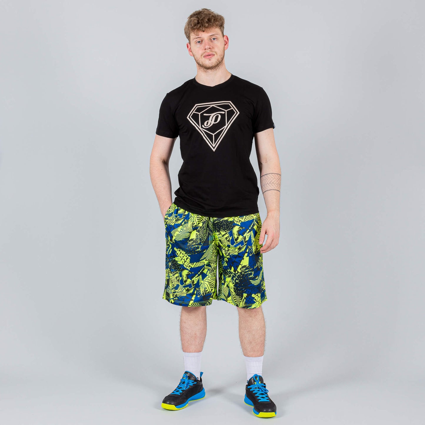 Basketbalové šortky PEAK PARKER SERIES Basketball Shorts modro/žlté