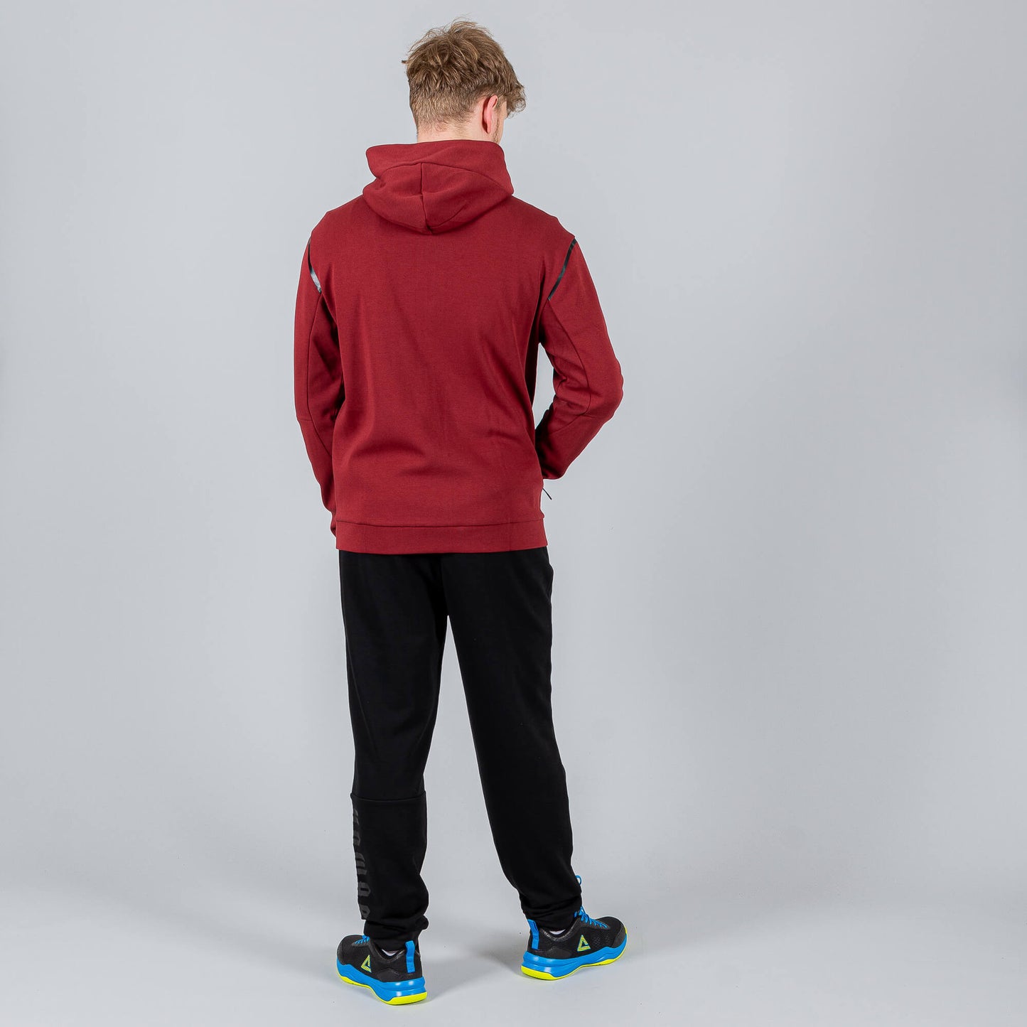 Peak Hoodie Sweater With Front Zipper Burgundy