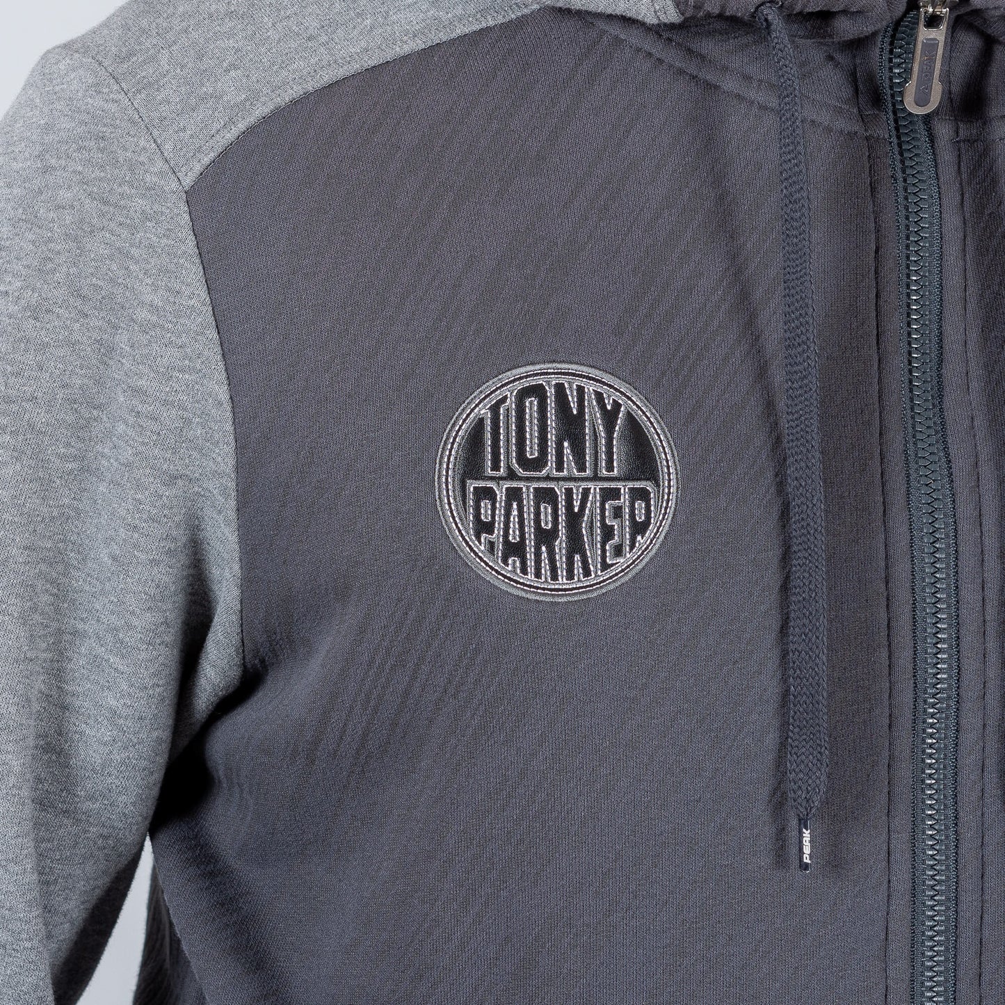 Mikina s kapucňou Peak Tony Parker Hoodie na zips tmavošedá