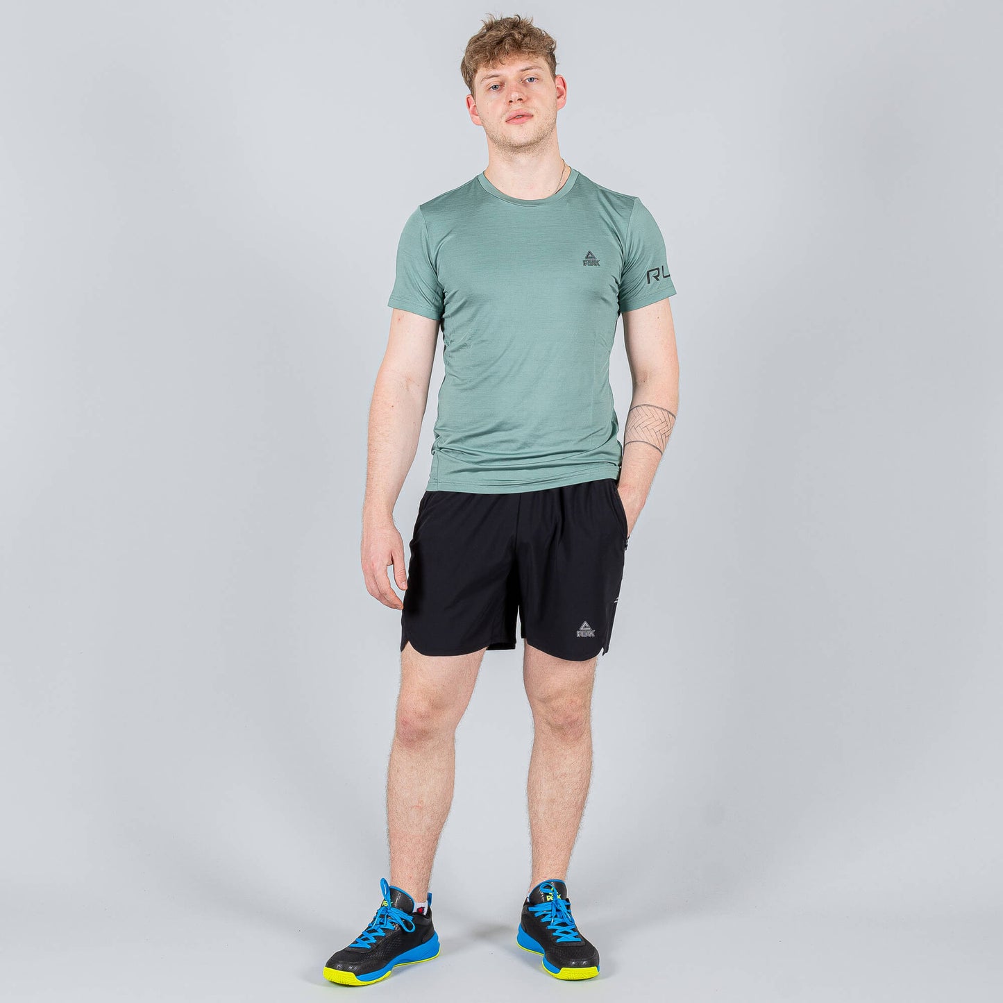 Peak Running Series Knitted T-Shirt Dk.Green Melange