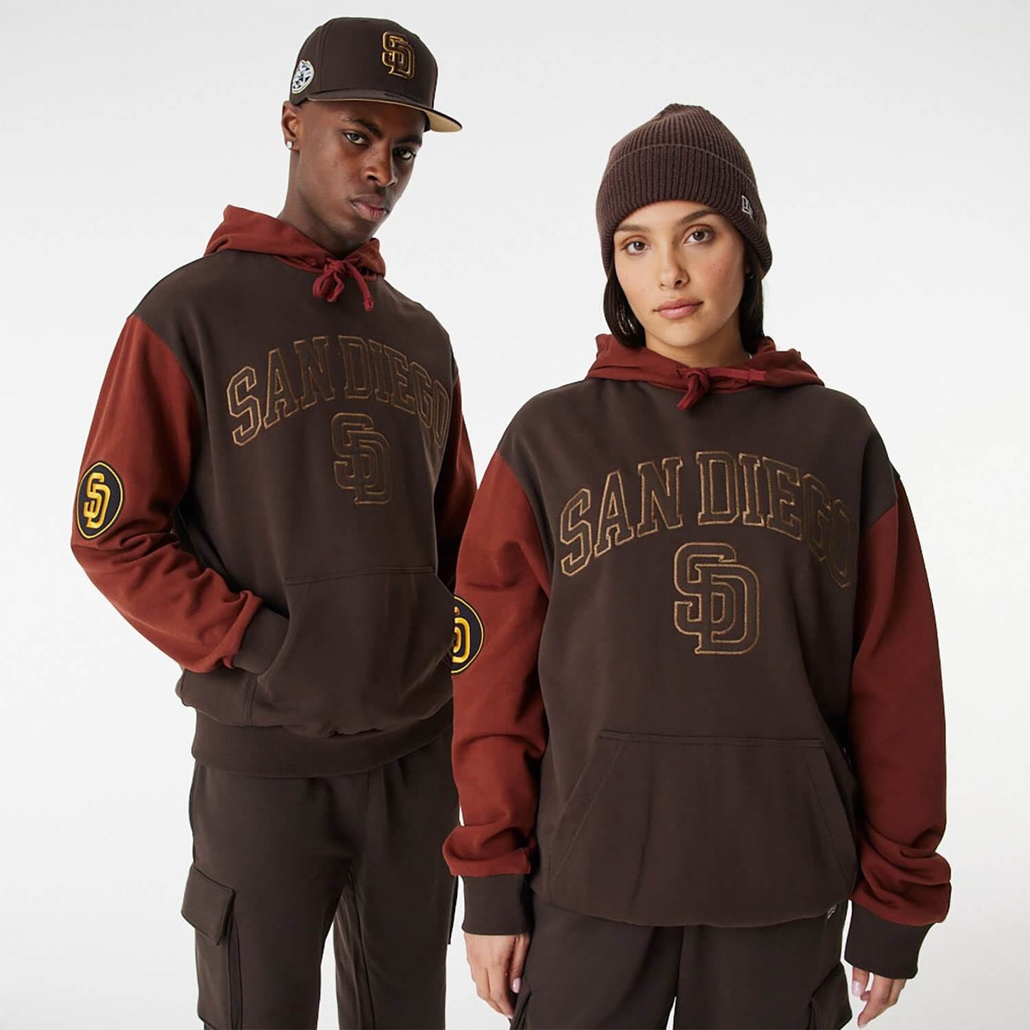 Mikina s kapucňou New Era San Diego Padres MLB Heritage Oversized Hoodie hnedá