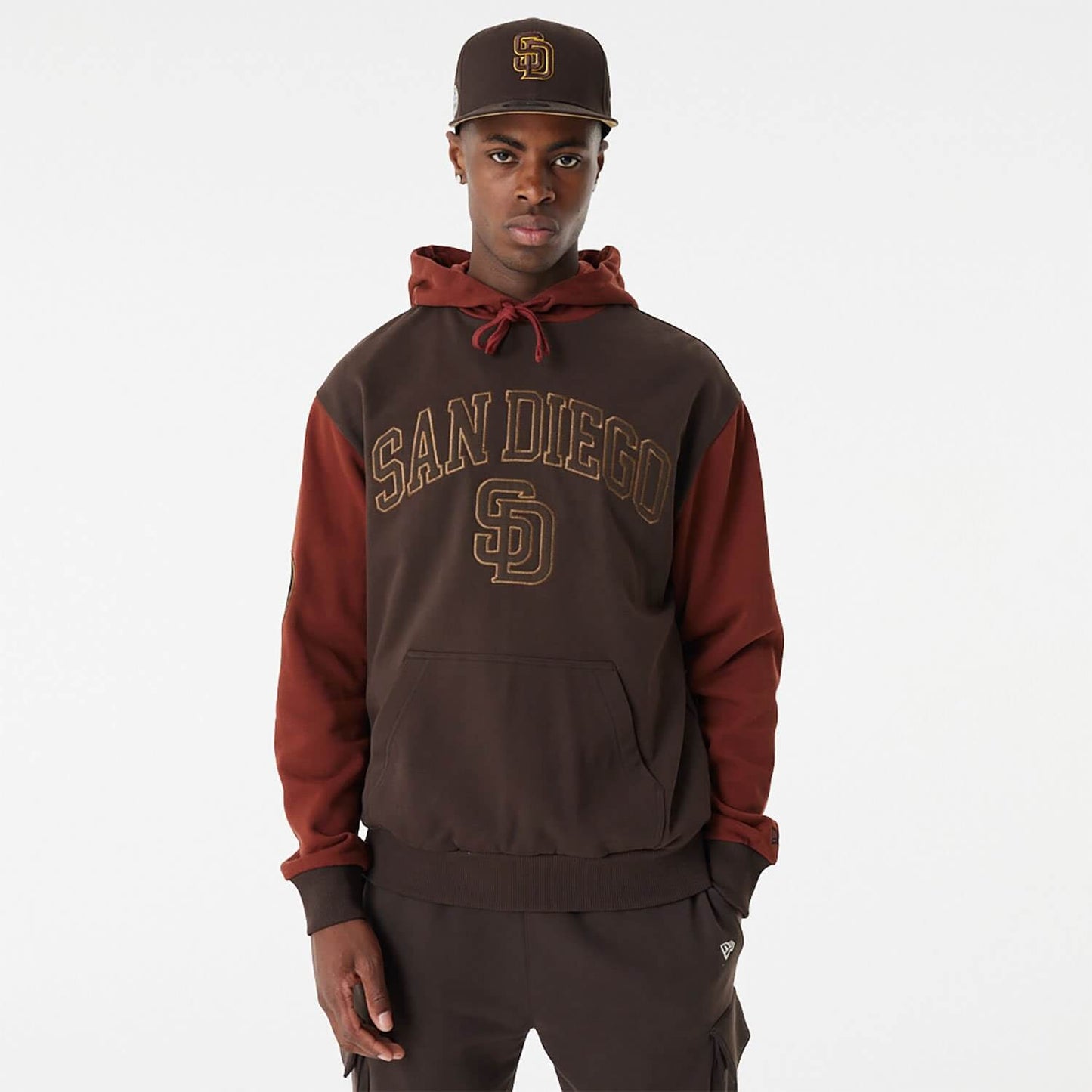 Mikina s kapucňou New Era San Diego Padres MLB Heritage Oversized Hoodie hnedá