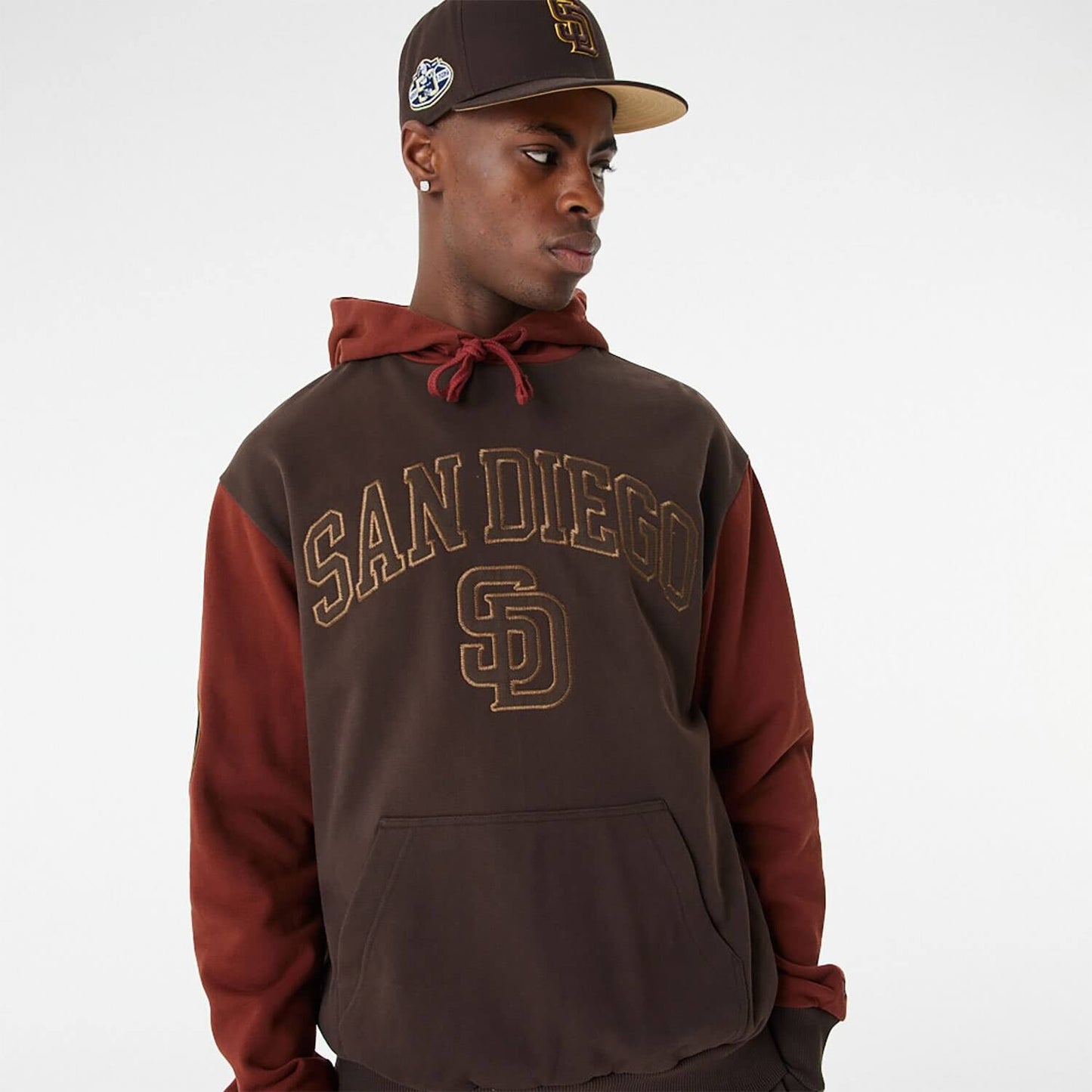 Mikina s kapucňou New Era San Diego Padres MLB Heritage Oversized Hoodie hnedá