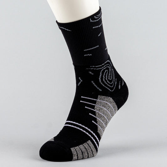 Peak Big Triangle 3 Basketball Socks Black