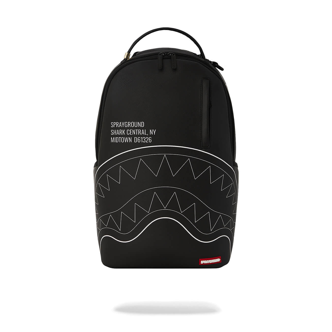 Sprayground Shark Central Out The Line Dlxsv Backpack Solid Black With White Line Sharkmouth