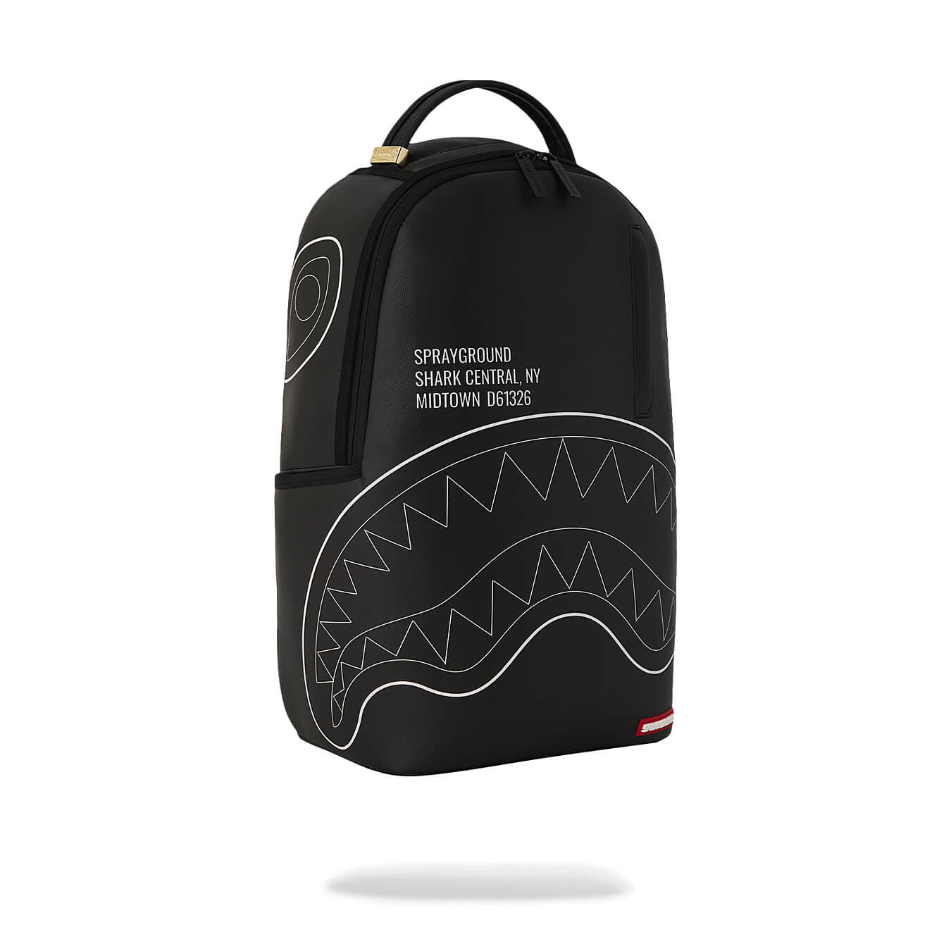 Sprayground Shark Central Out The Line Dlxsv Backpack Solid Black With White Line Sharkmouth