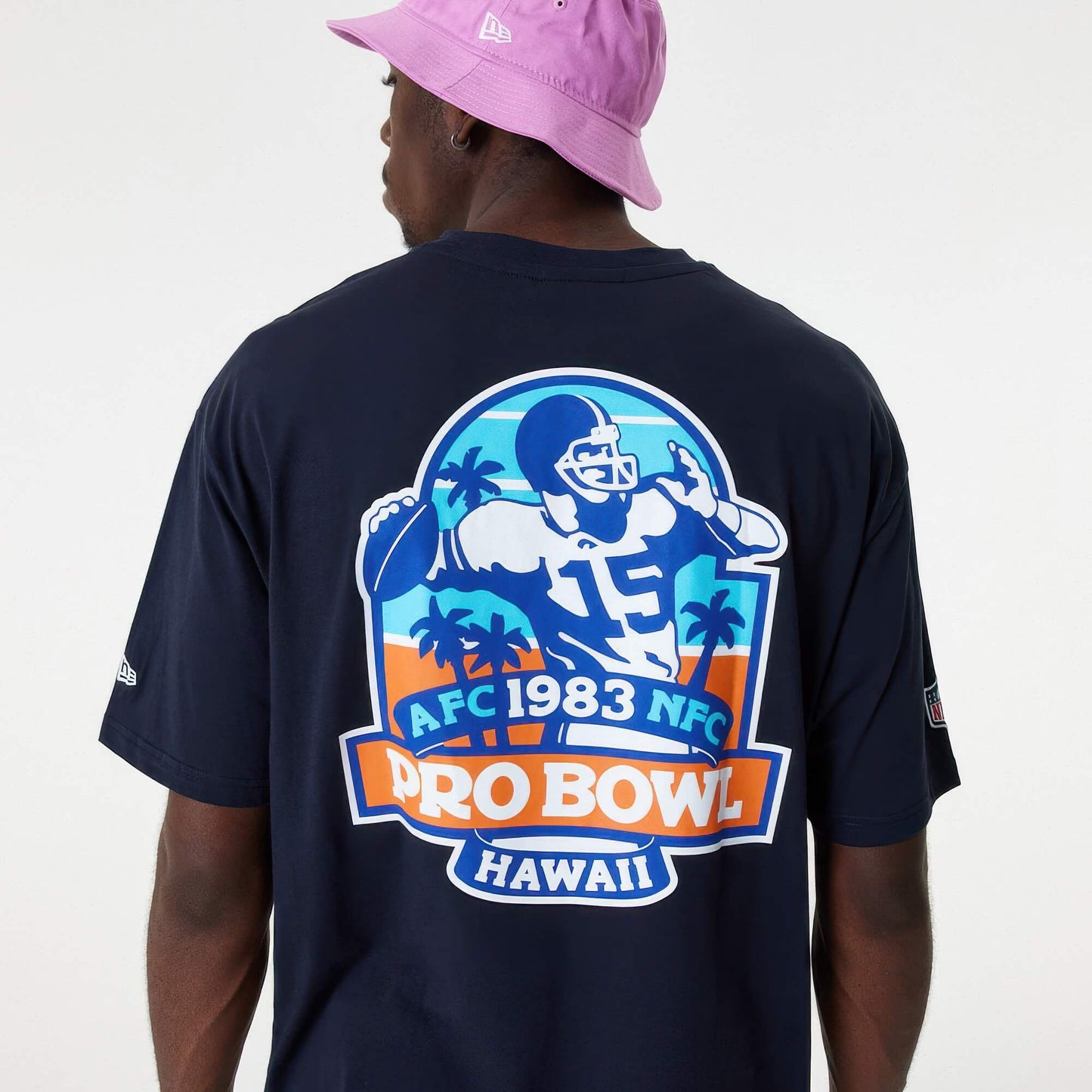 NEW ERA NFL Retro Graphic Hawaii Logo Oversized T-Shirt (NFL PRO BOWL LOGO) Navy