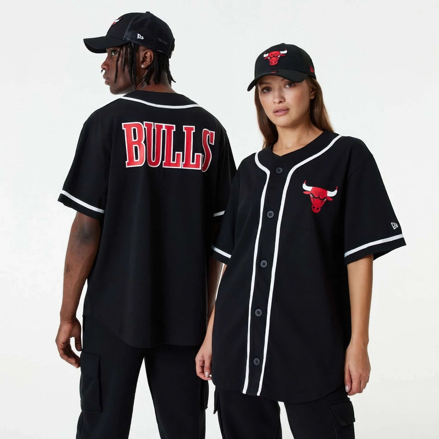 NEW ERA NBA T-Shirt Chicago Bulls NBA Baseball Jersey Black