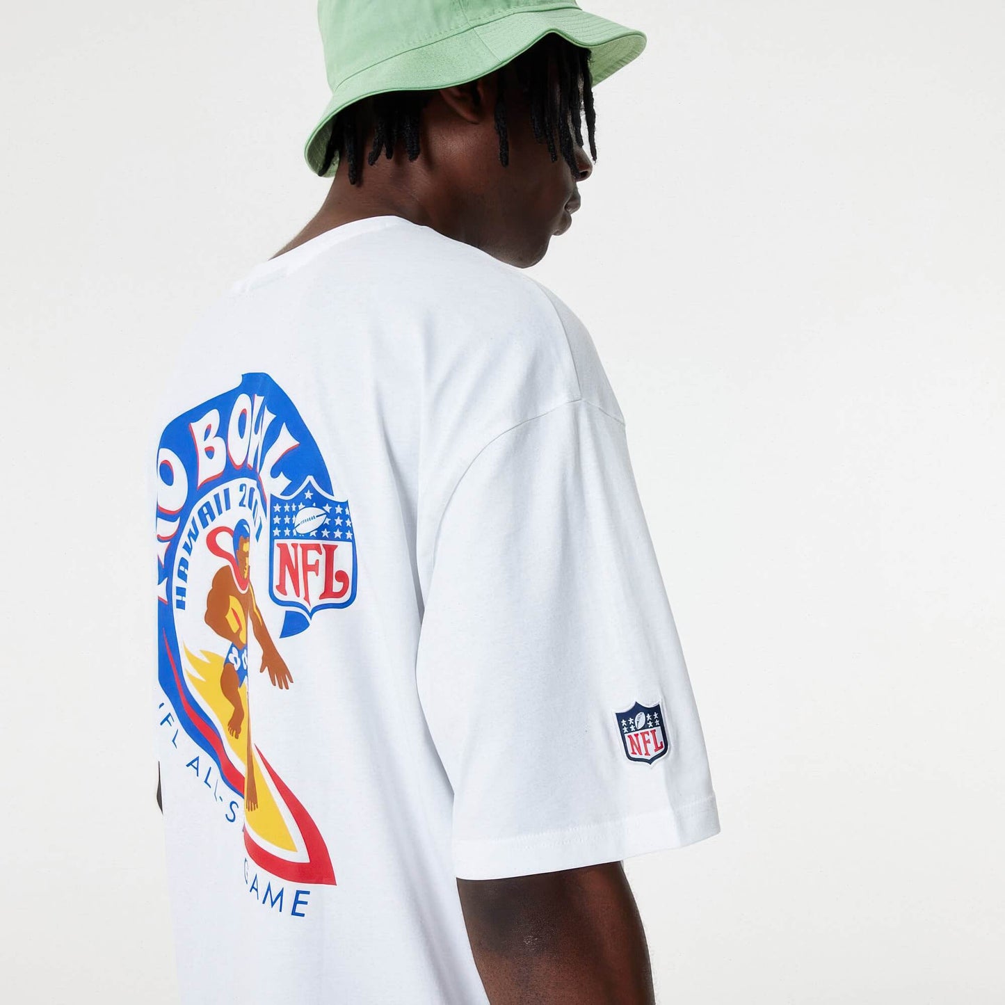 New Era NFL Retro Graphic Pro Bowl Logo Oversized T-Shirt White