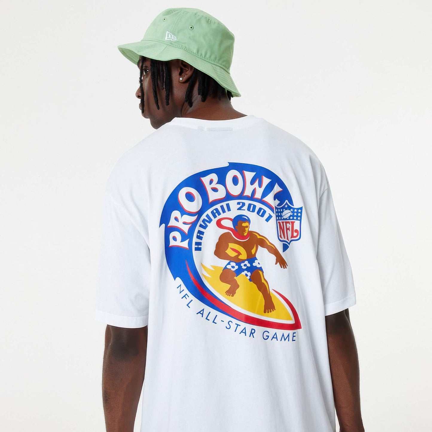 New Era NFL Retro Graphic Pro Bowl Logo Oversized T-Shirt White