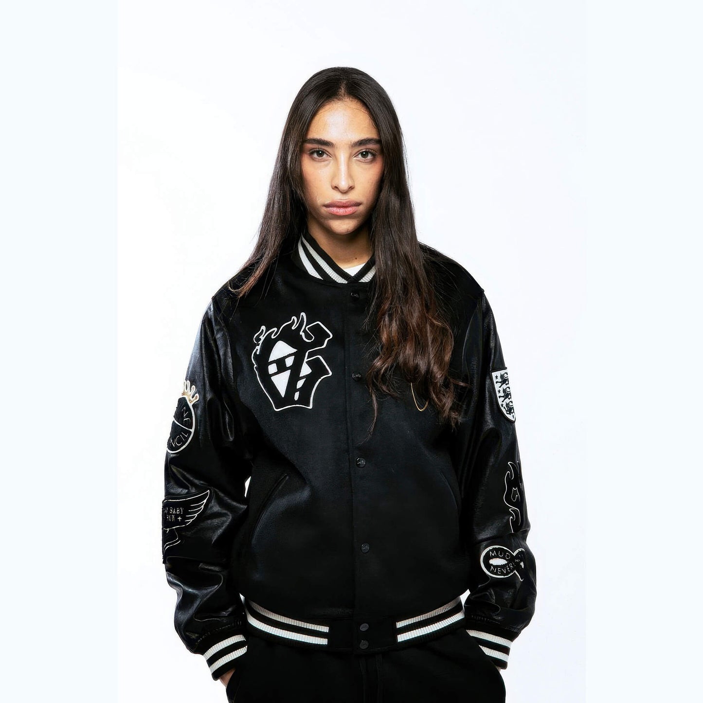 Zimná bunda bomber Grimey Wear Saoirse Baseball Jacket Black čierna