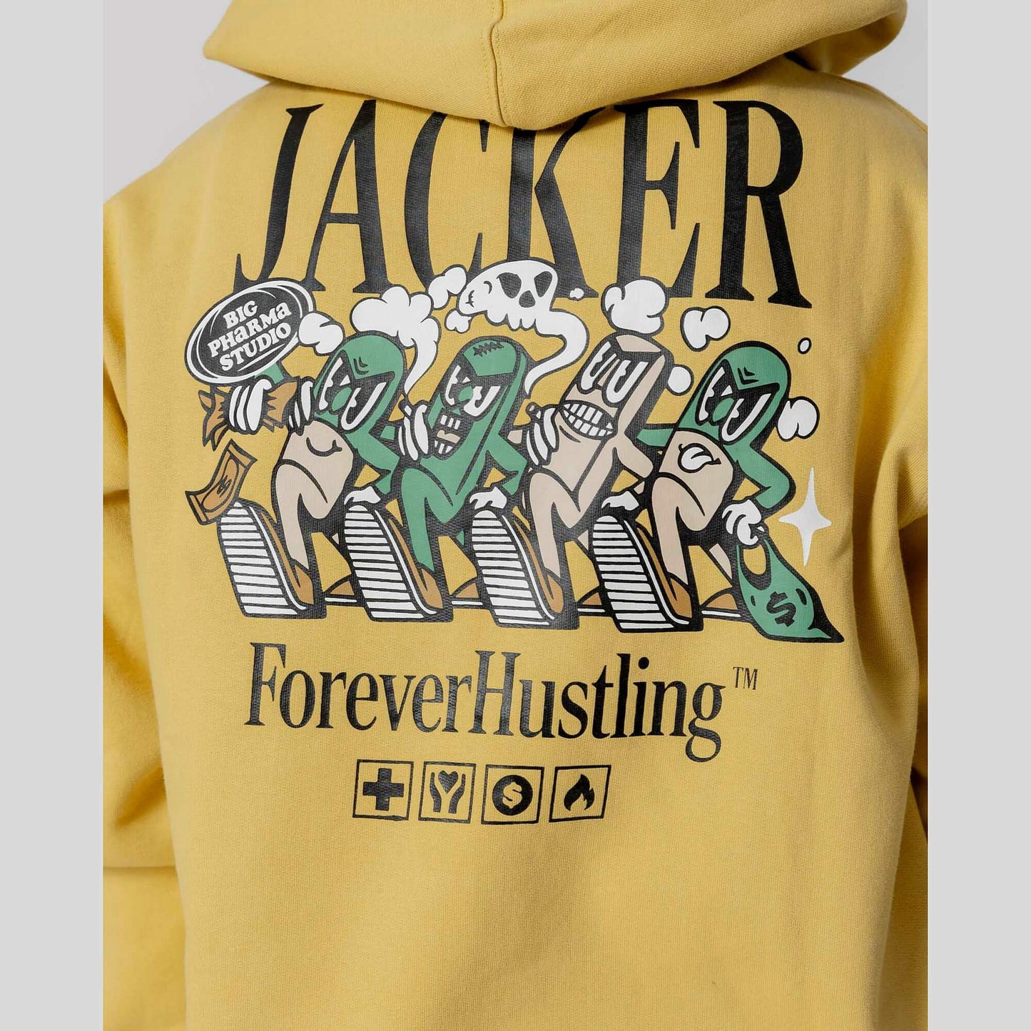 Mikina s kapucňou Jacker Big Pharma Hoodie žltá