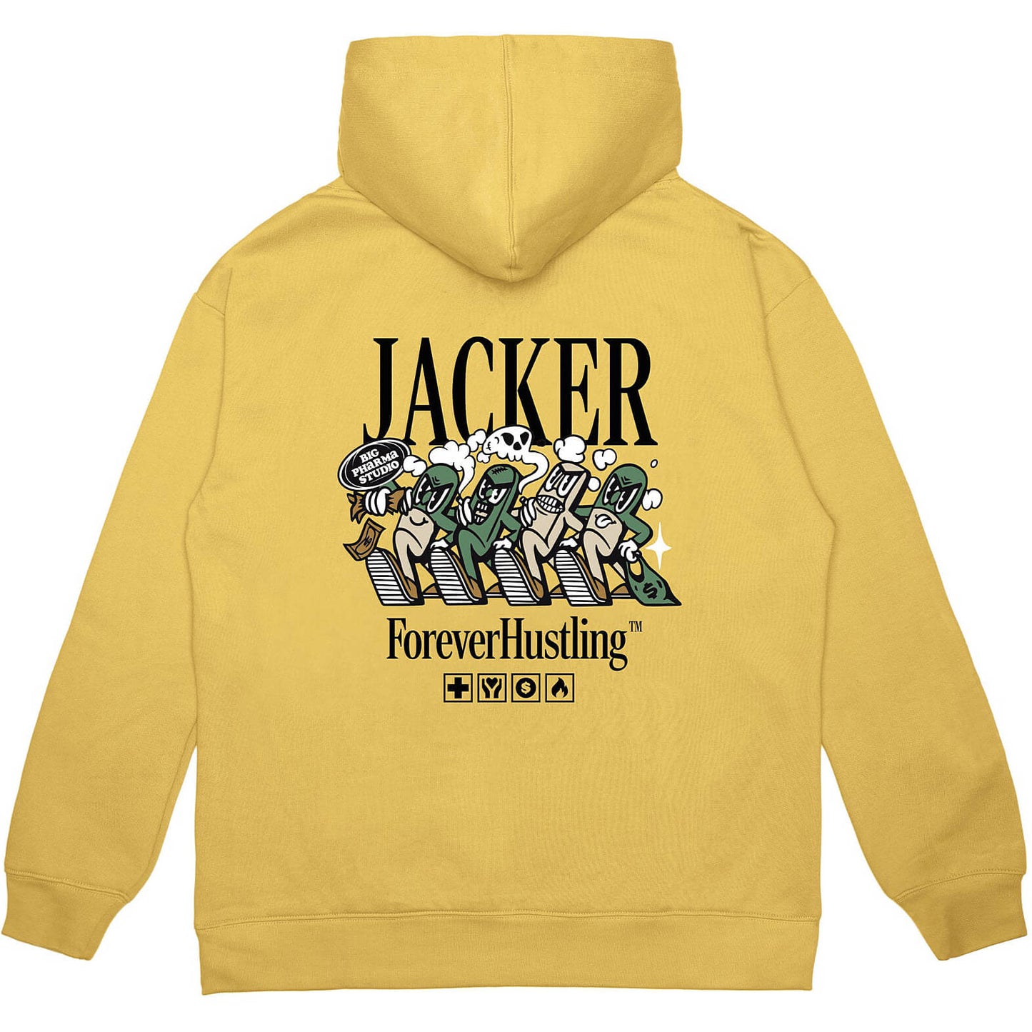 Mikina s kapucňou Jacker Big Pharma Hoodie žltá