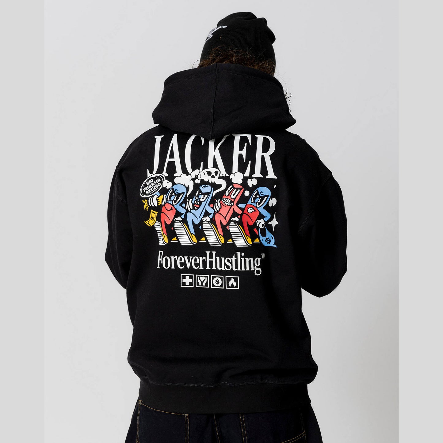 Mikina s kapucňou Jacker Big Pharma Hoodie čierna