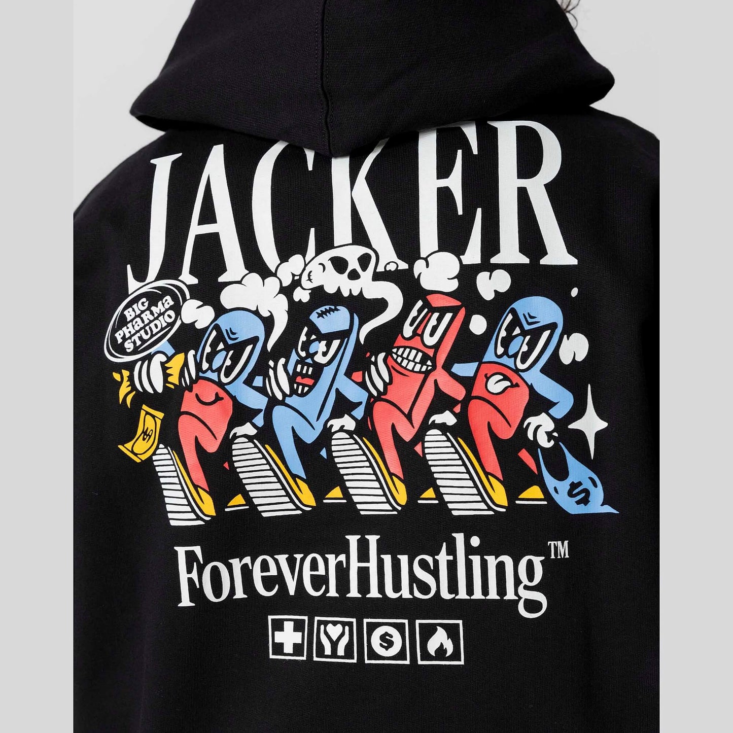 Mikina s kapucňou Jacker Big Pharma Hoodie čierna