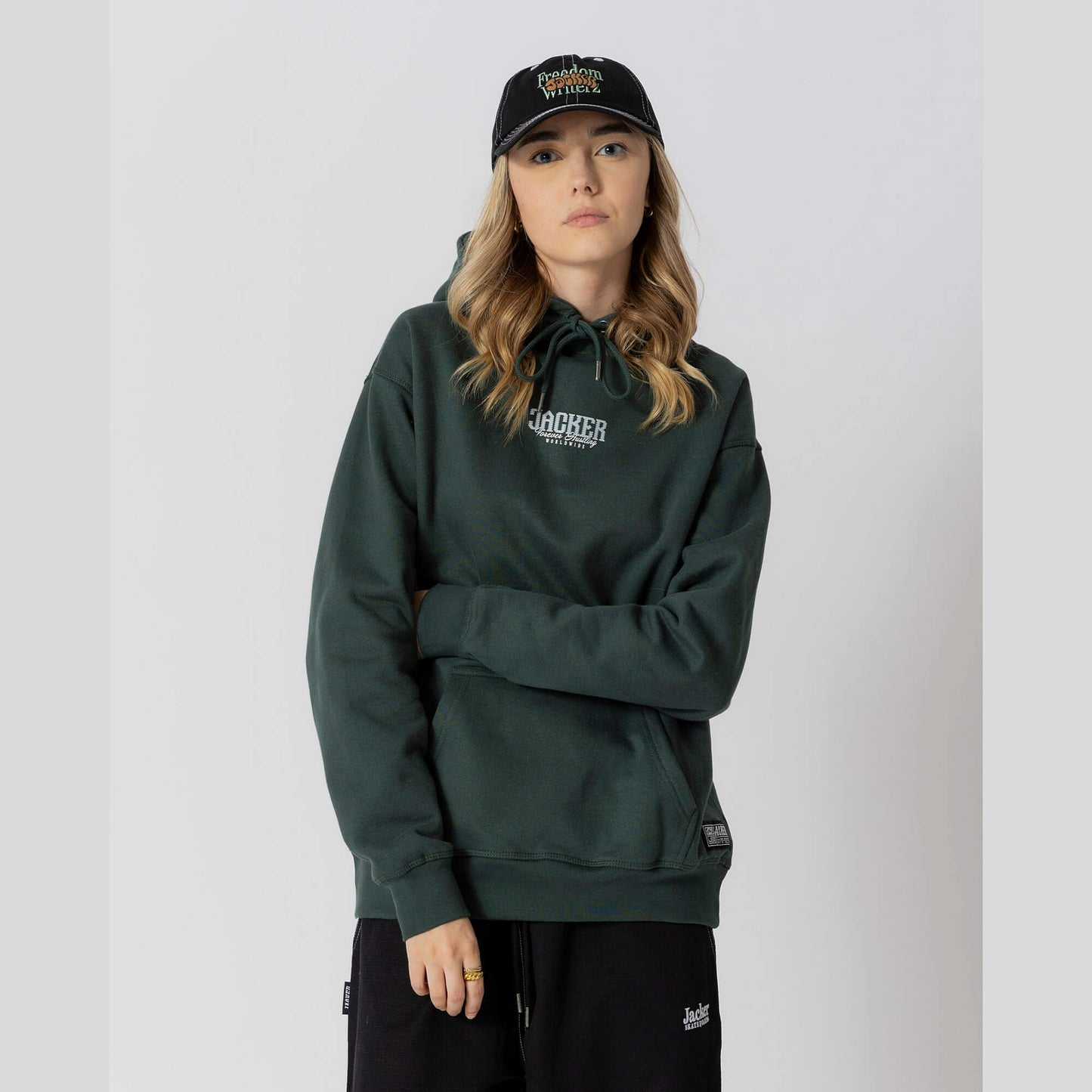 Mikina s kapucňou Jacker Gold Digger Hoodie tmavozelená