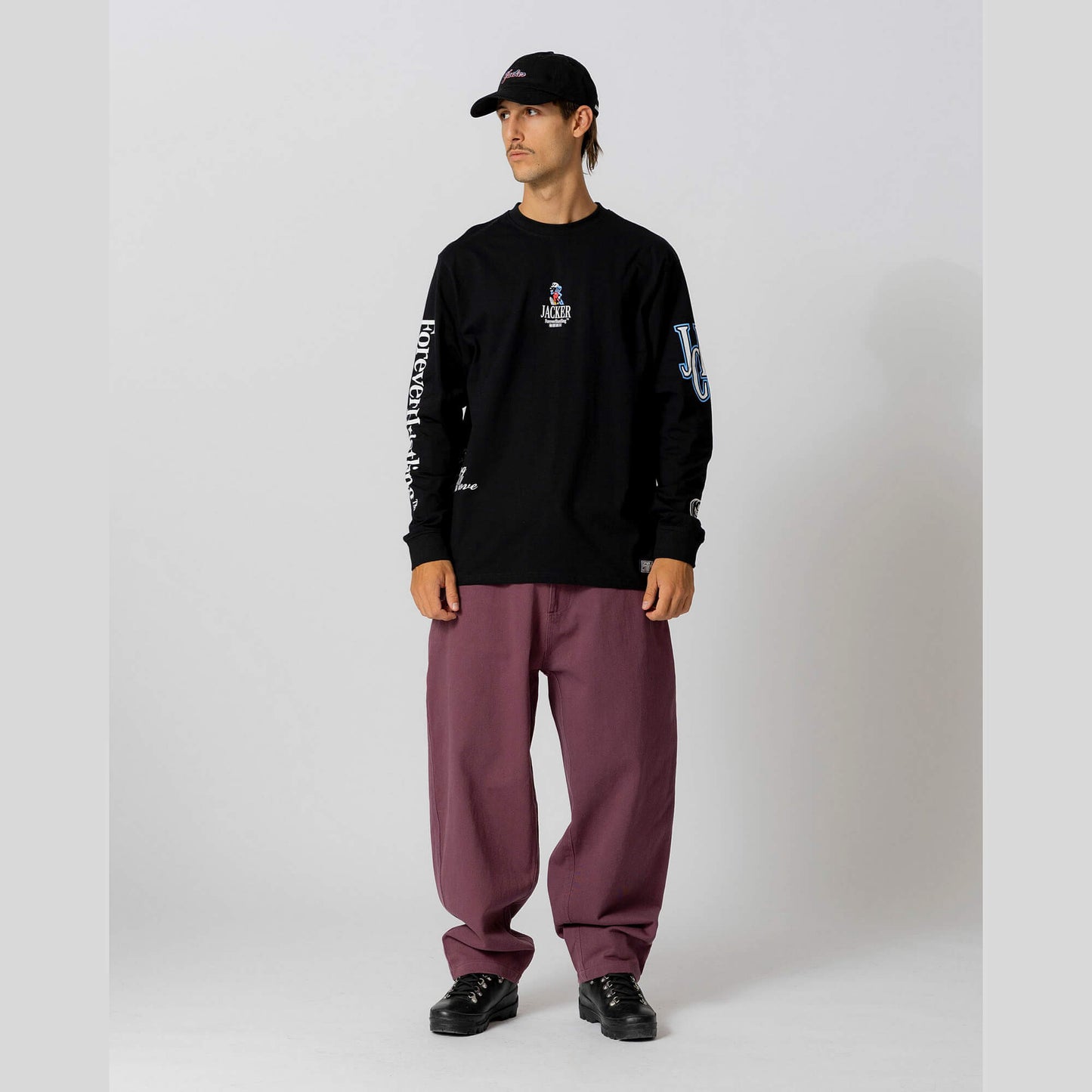 Nohavice Jacker Flop Twill Baggy Pant fialové